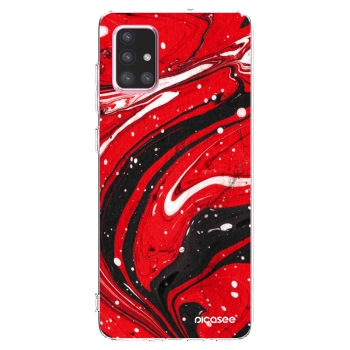 Picasee silikonska prozirna maskica za Samsung Galaxy A71 A715F - Red black