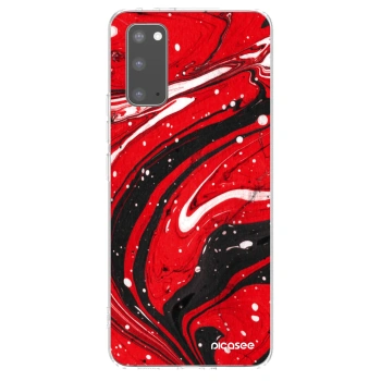 Picasee silikonska prozirna maskica za Samsung Galaxy S20 G980F - Red black