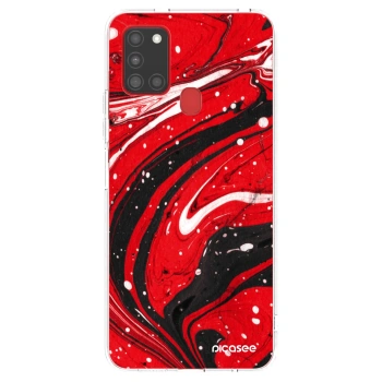 Picasee silikonska prozirna maskica za Samsung Galaxy A21s - Red black
