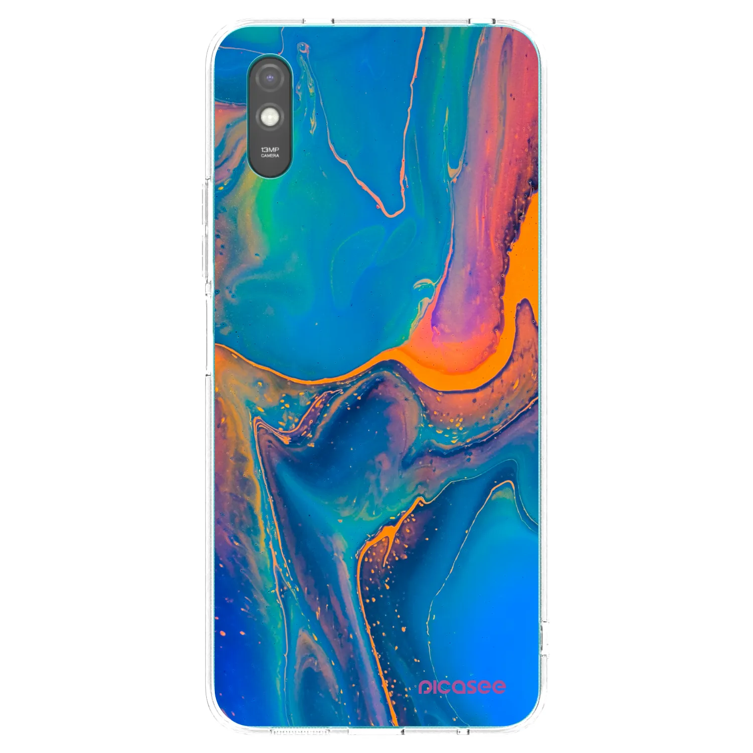 Picasee silikonska prozirna maskica za Xiaomi Redmi 9A - Rainbow
