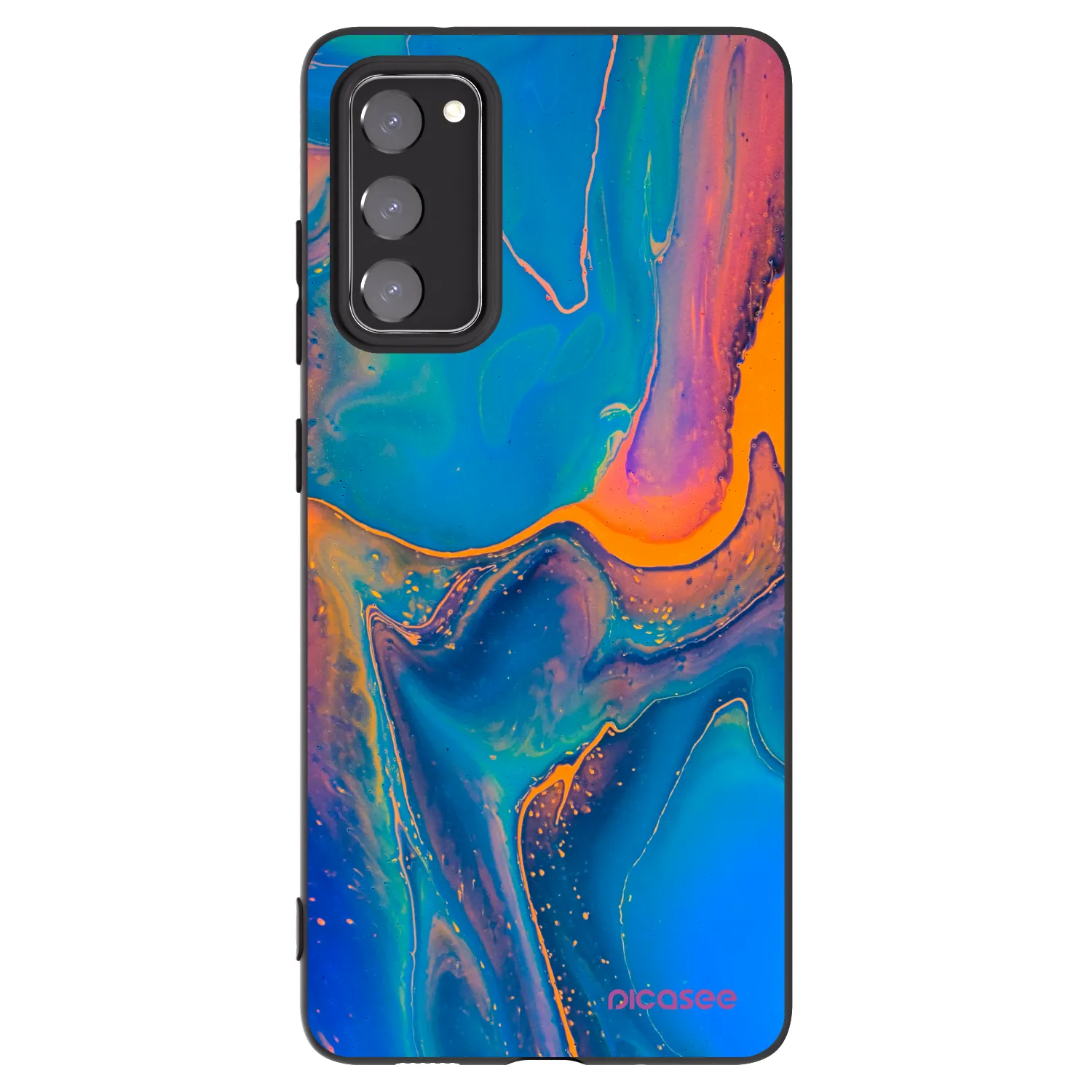 Picasee crna silikonska maskica za Samsung Galaxy S20 FE - Rainbow