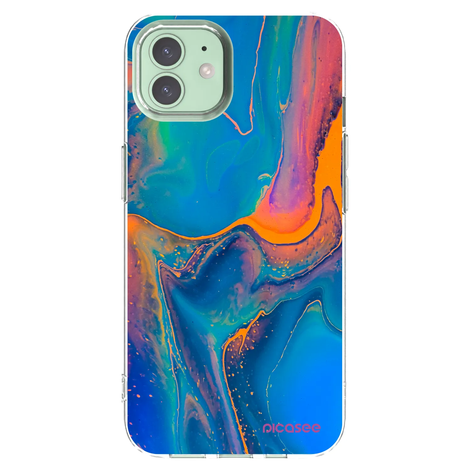 Picasee silikonska prozirna maskica za Apple iPhone 12 - Rainbow