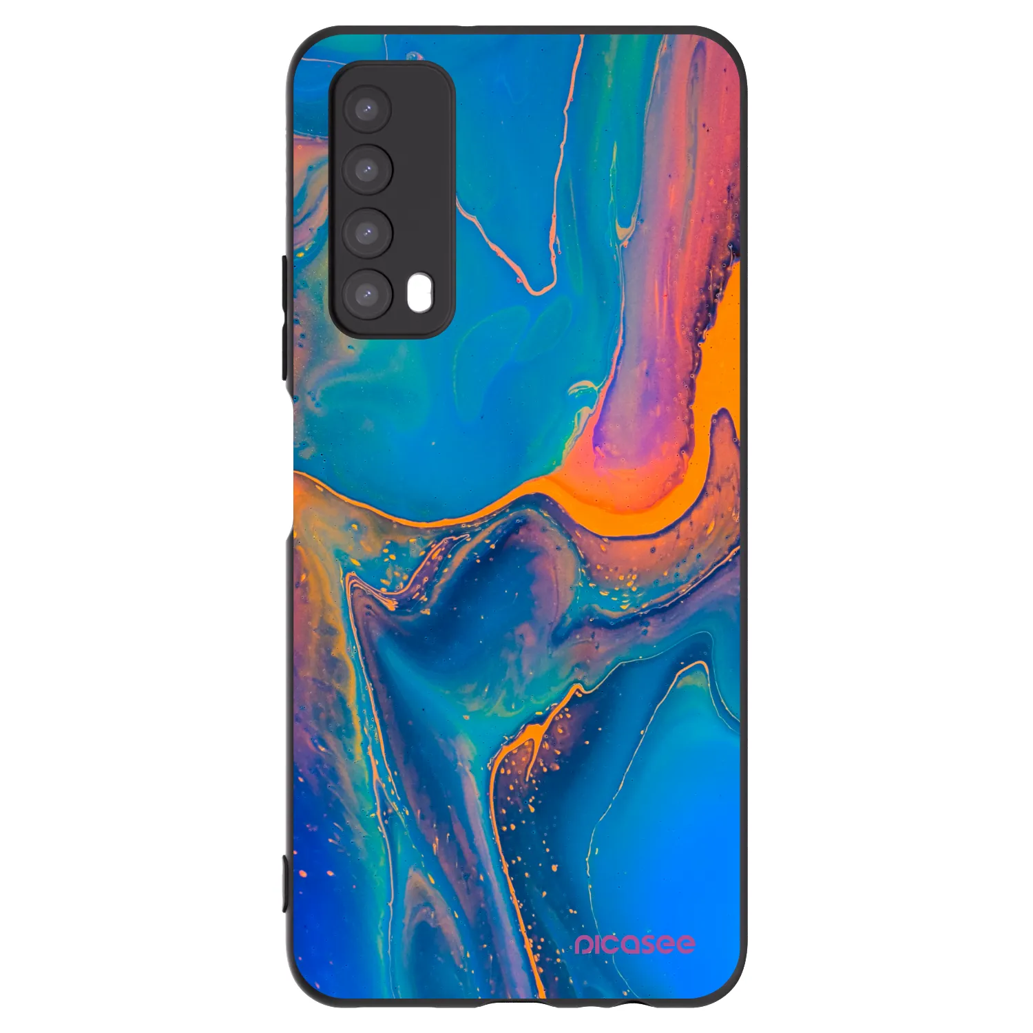 Picasee crna silikonska maskica za Huawei P Smart 2021 - Rainbow
