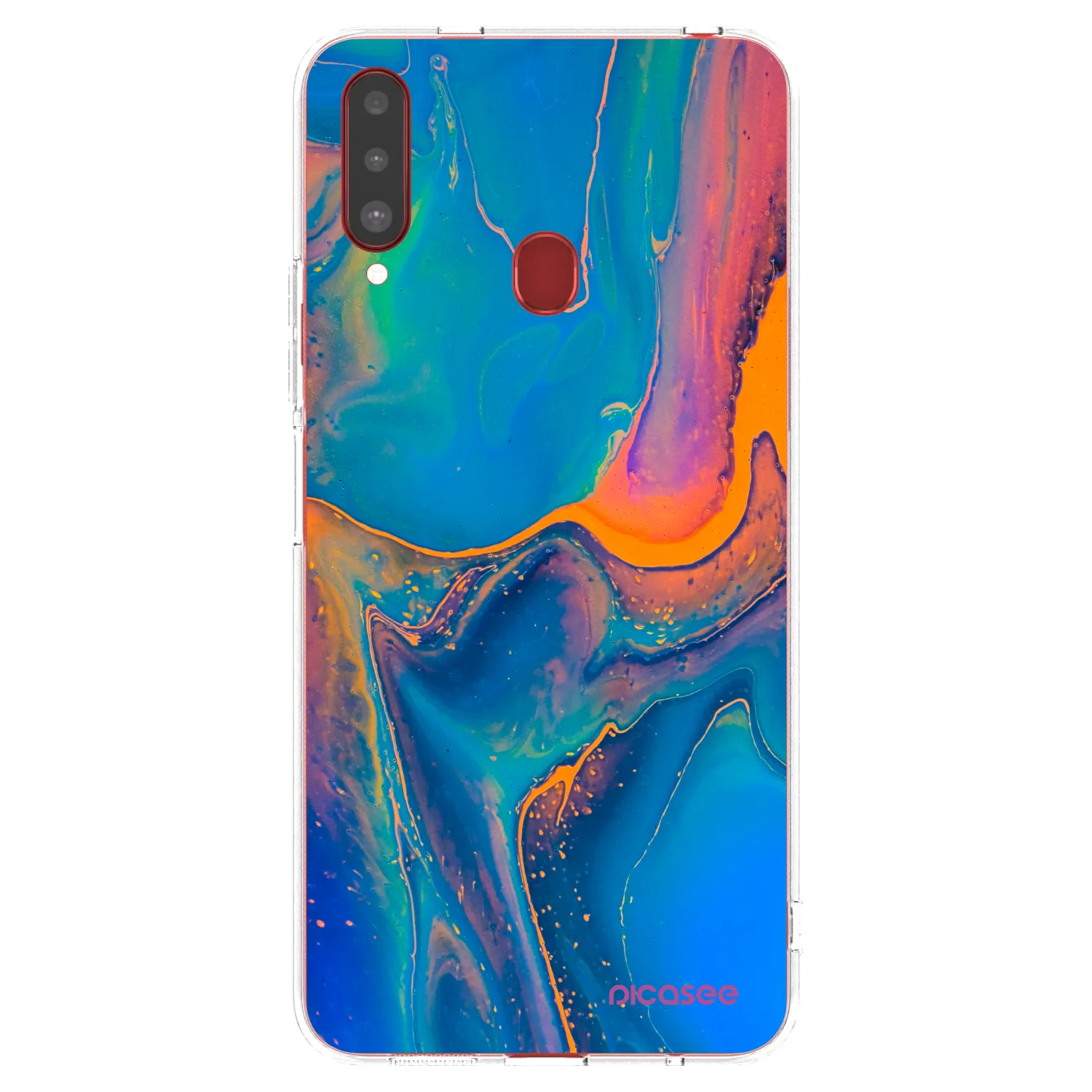 Picasee silikonska prozirna maskica za Samsung Galaxy A20s - Rainbow