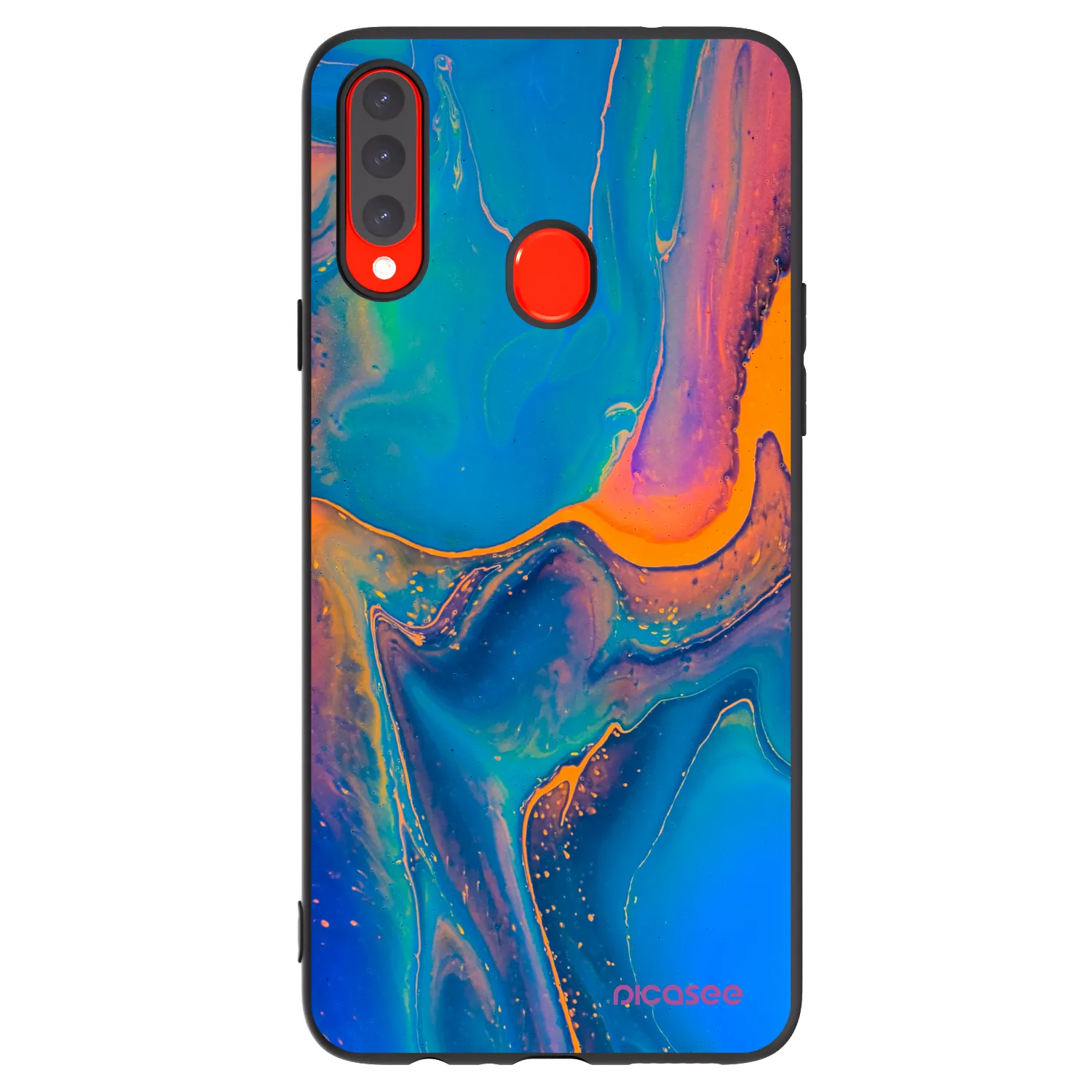 Picasee crna silikonska maskica za Samsung Galaxy A20s - Rainbow