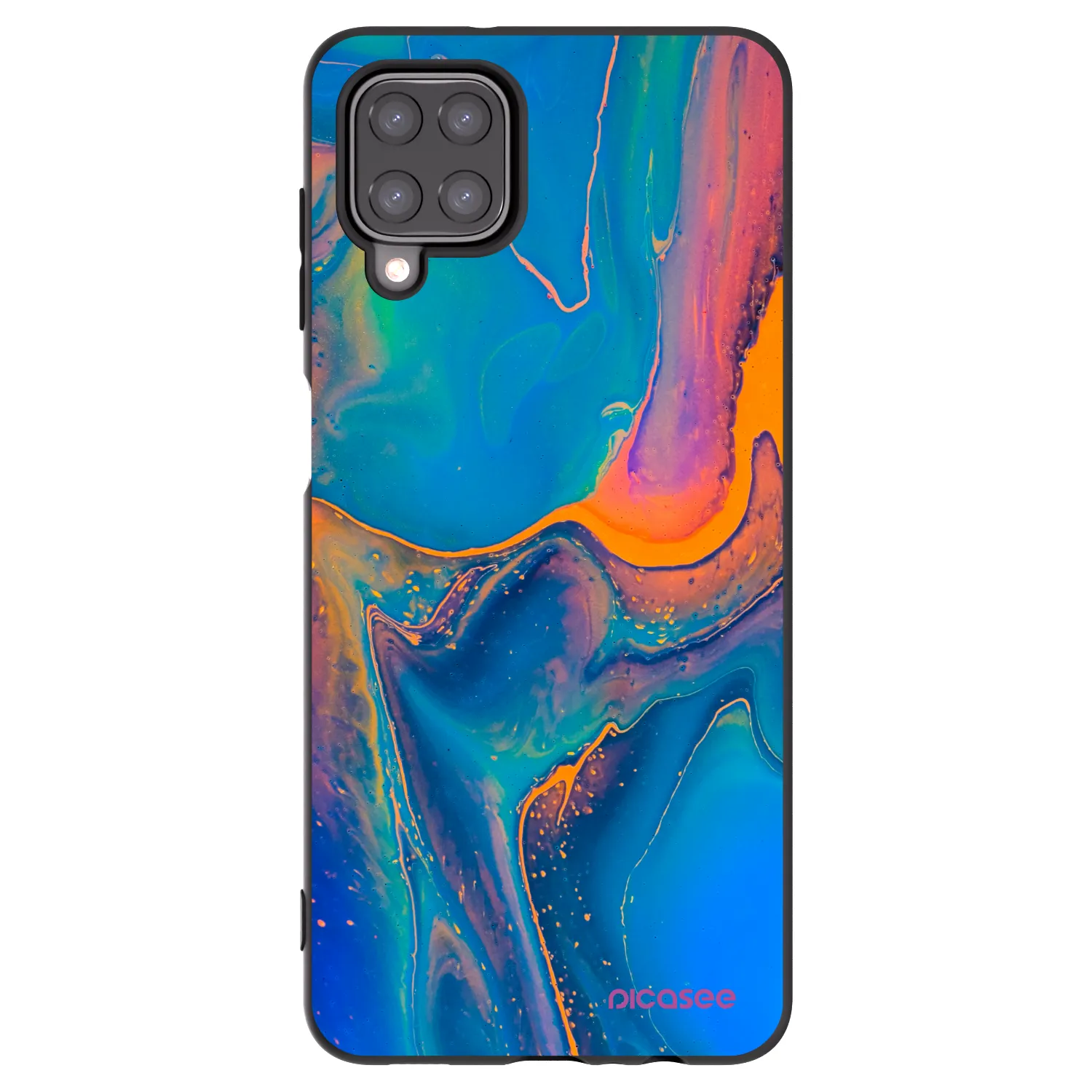 Picasee crna silikonska maskica za Samsung Galaxy A12 A125F - Rainbow
