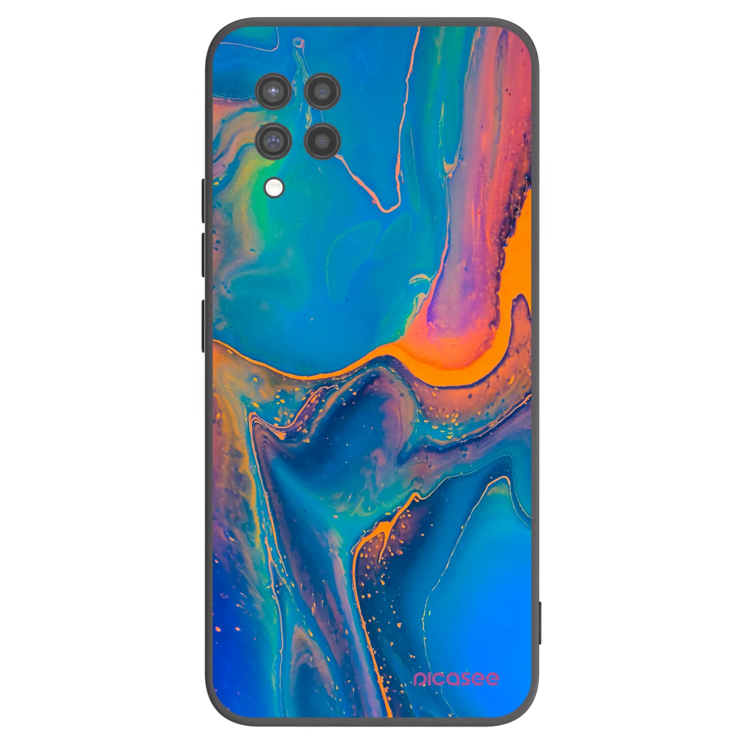 Picasee crna silikonska maskica za Samsung Galaxy A42 A426B - Rainbow