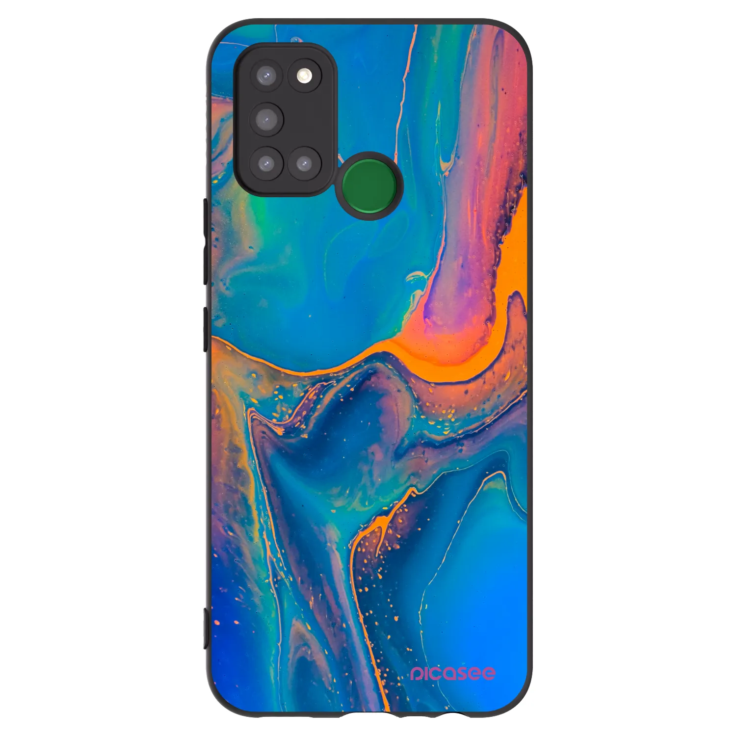 Picasee crna silikonska maskica za Realme 7i - Rainbow