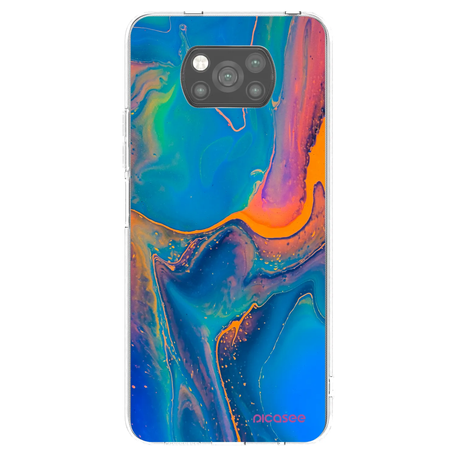 Picasee crna silikonska maskica za Xiaomi Poco X3 Pro - Rainbow