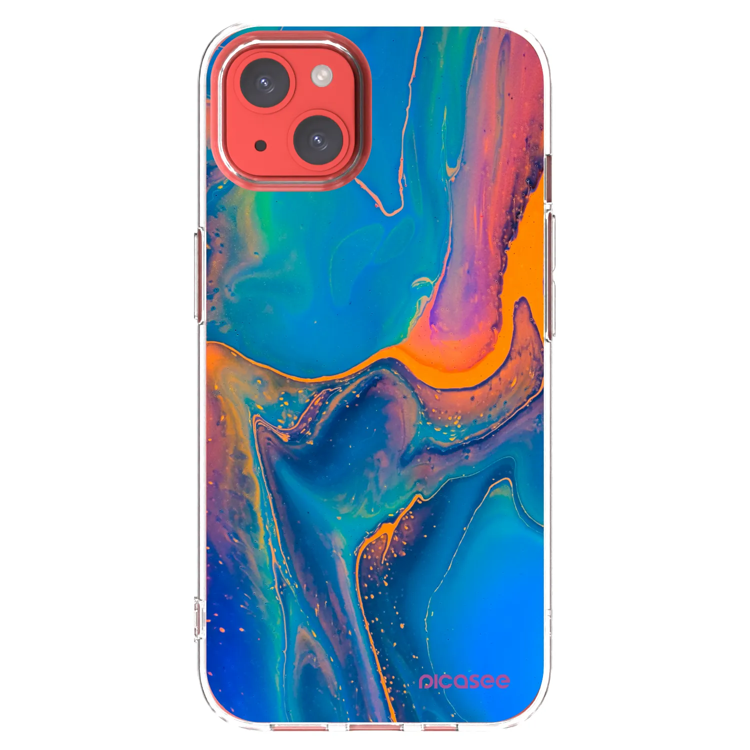 Picasee silikonska prozirna maskica za Apple iPhone 13 - Rainbow