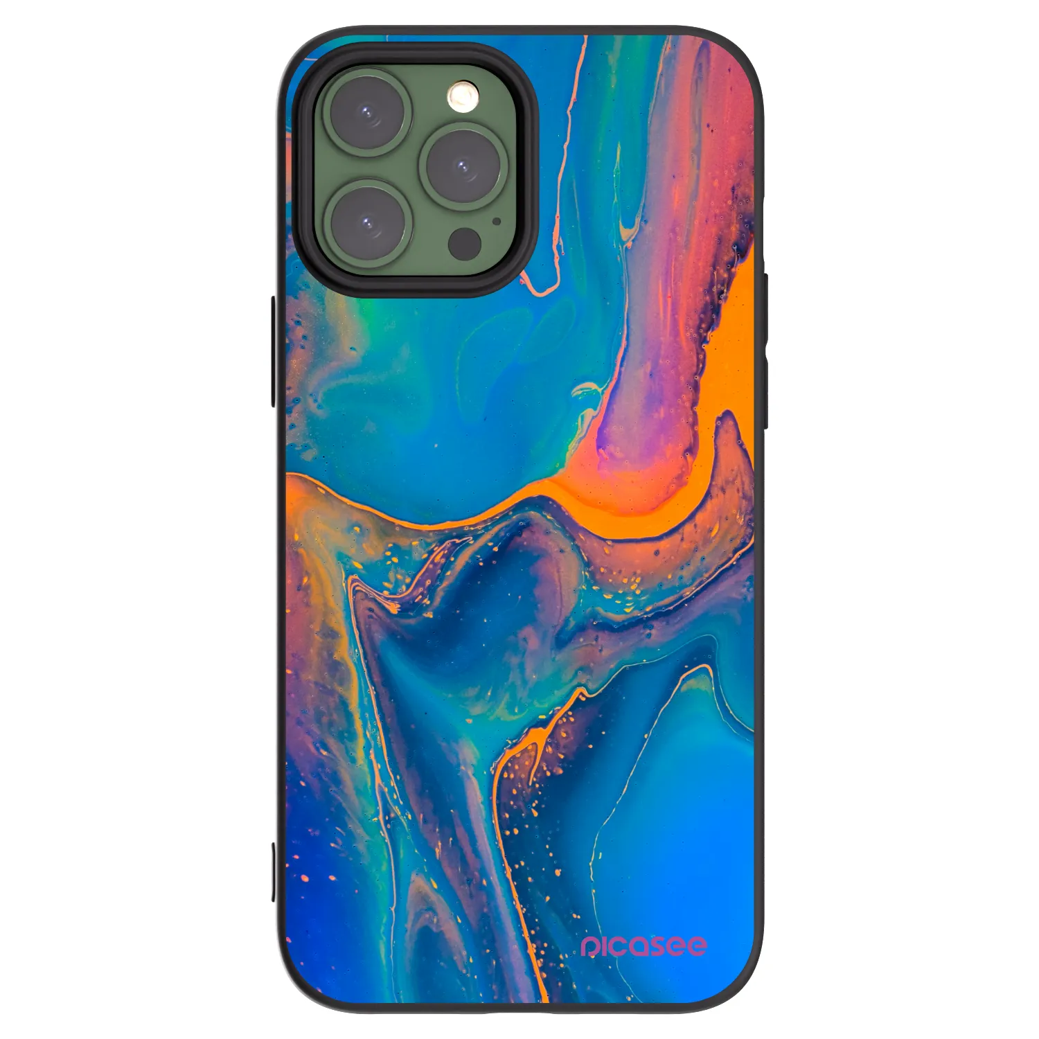 Picasee crna silikonska maskica za Apple iPhone 13 Pro Max - Rainbow