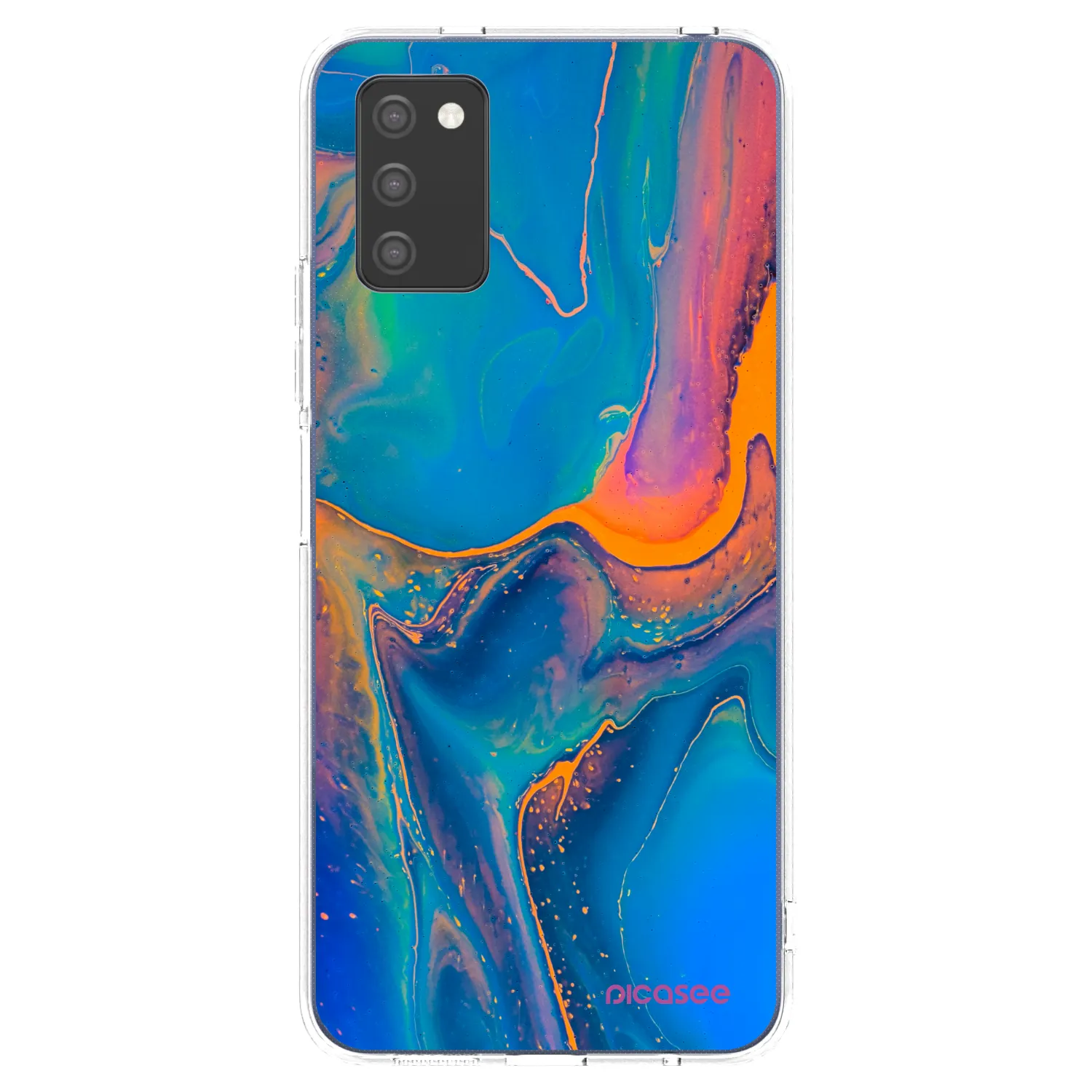 Picasee silikonska prozirna maskica za Samsung Galaxy A02s A025G - Rainbow