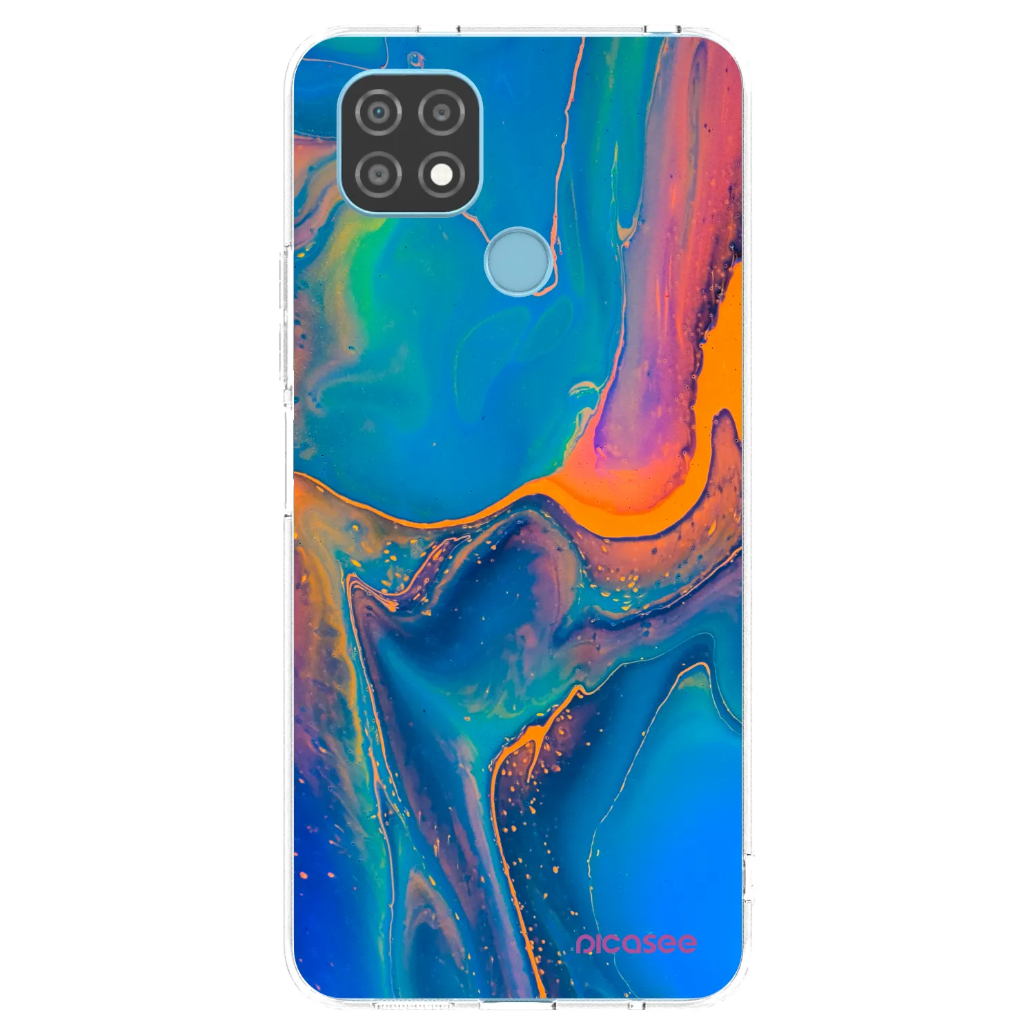 Picasee silikonska prozirna maskica za Realme C21 - Rainbow