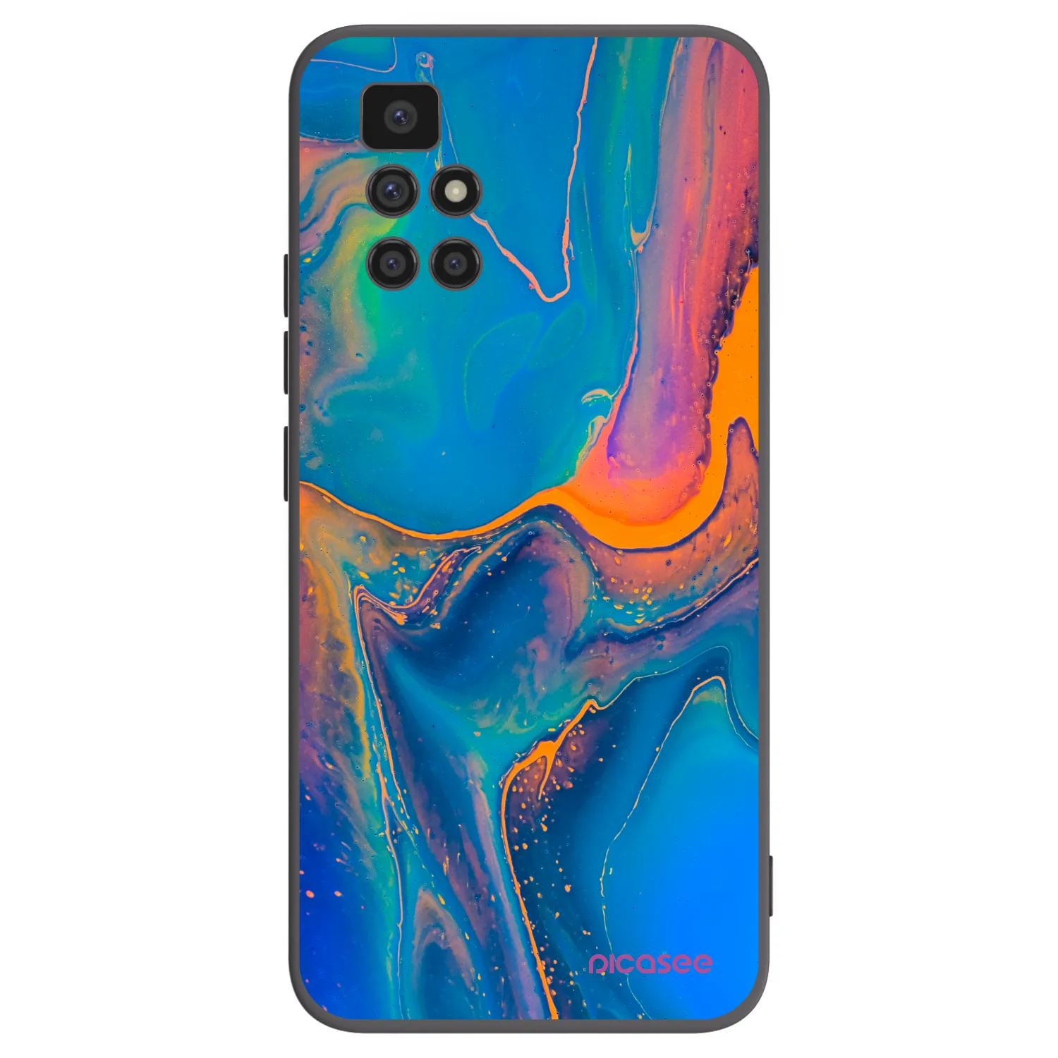Picasee crna silikonska maskica za Xiaomi Redmi 10 - Rainbow