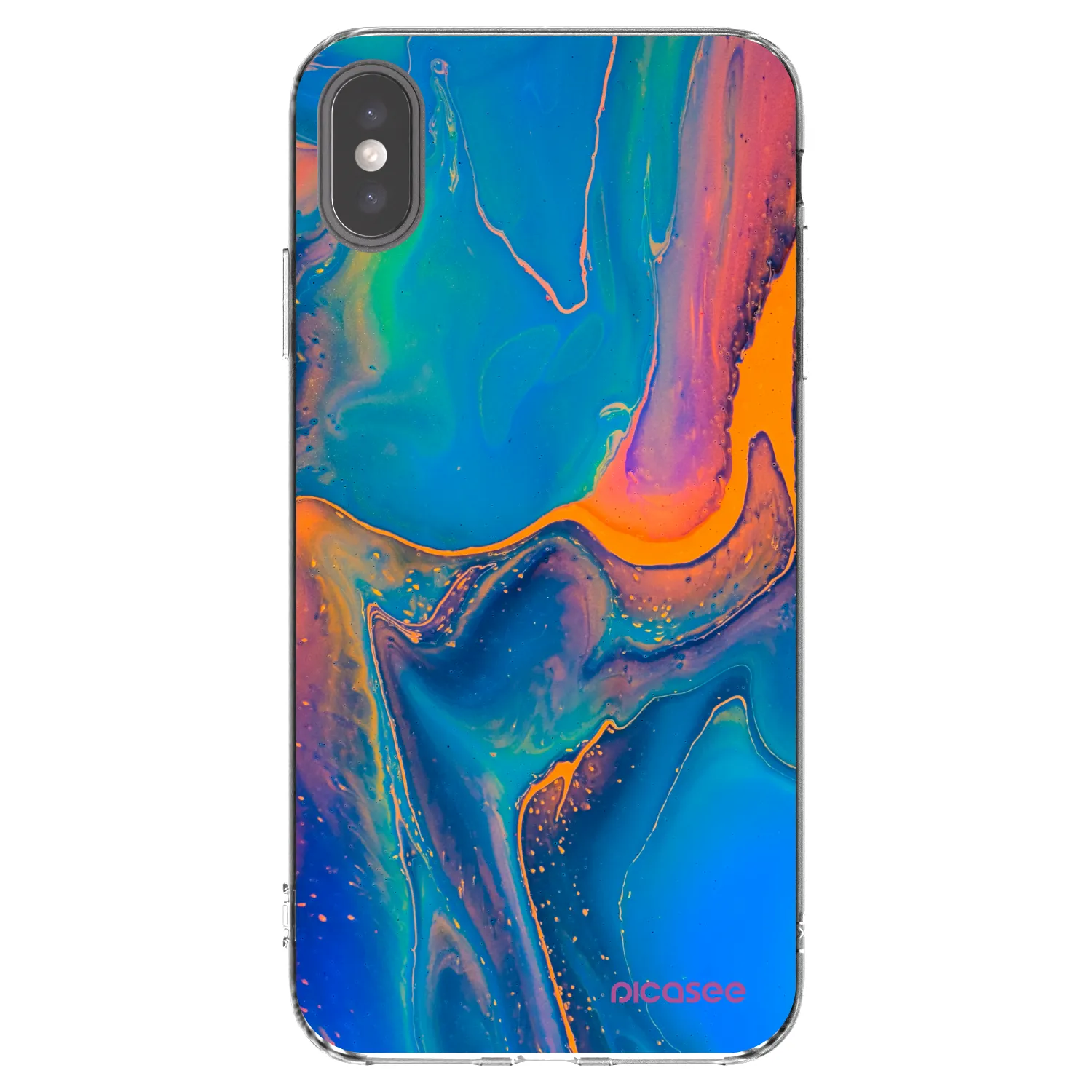 Picasee silikonska prozirna maskica za Apple iPhone XS Max - Rainbow
