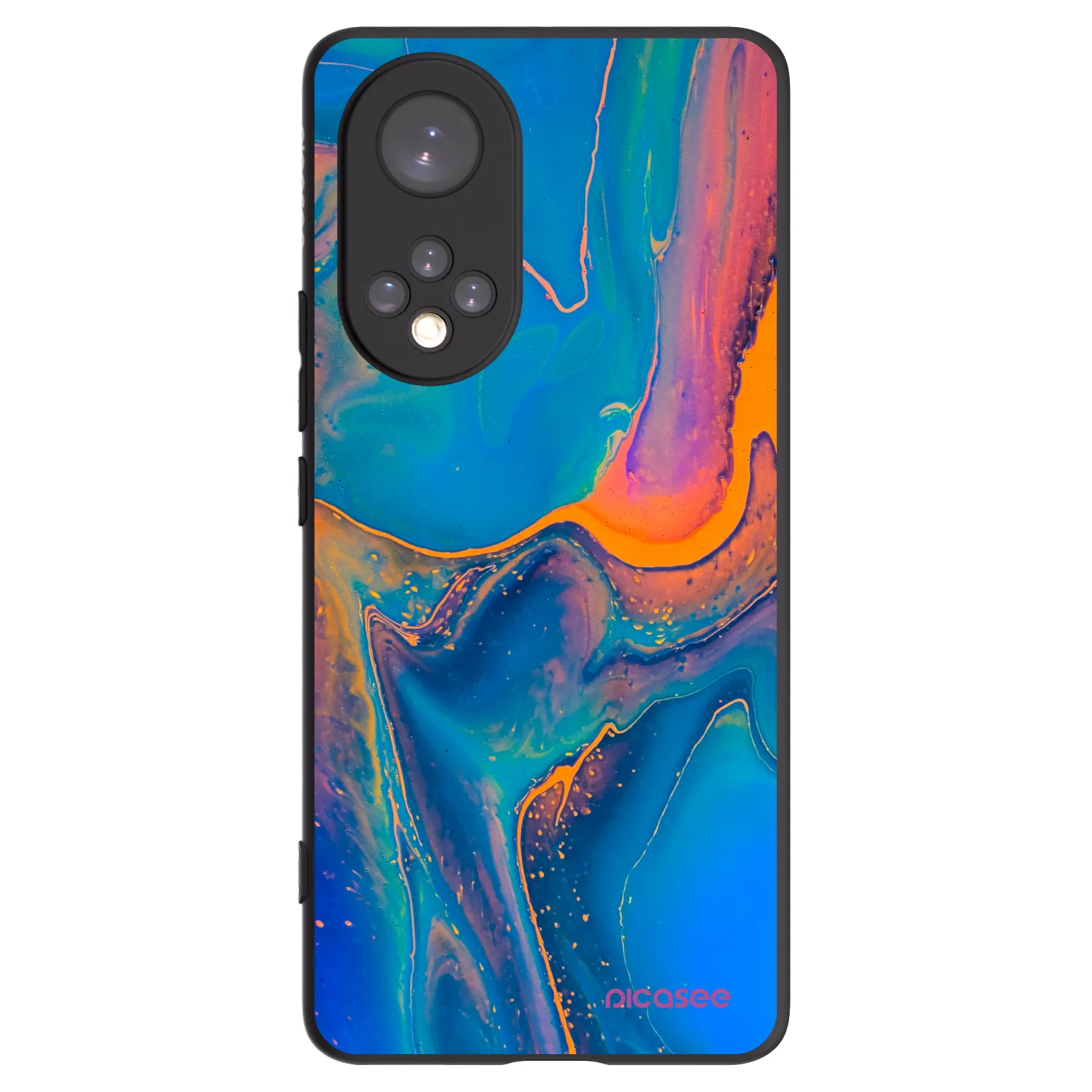 Picasee crna silikonska maskica za Honor 50 5G - Rainbow