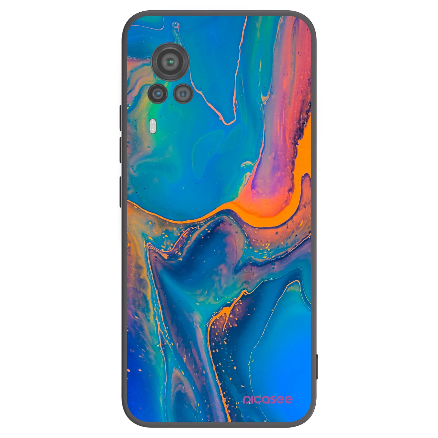 Picasee crna silikonska maskica za Vivo X60 Pro 5G - Rainbow