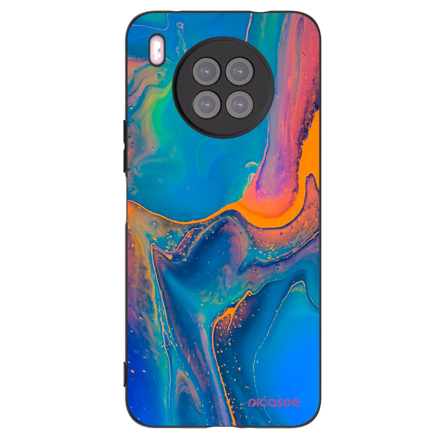 Picasee crna silikonska maskica za Huawei Nova 8i - Rainbow