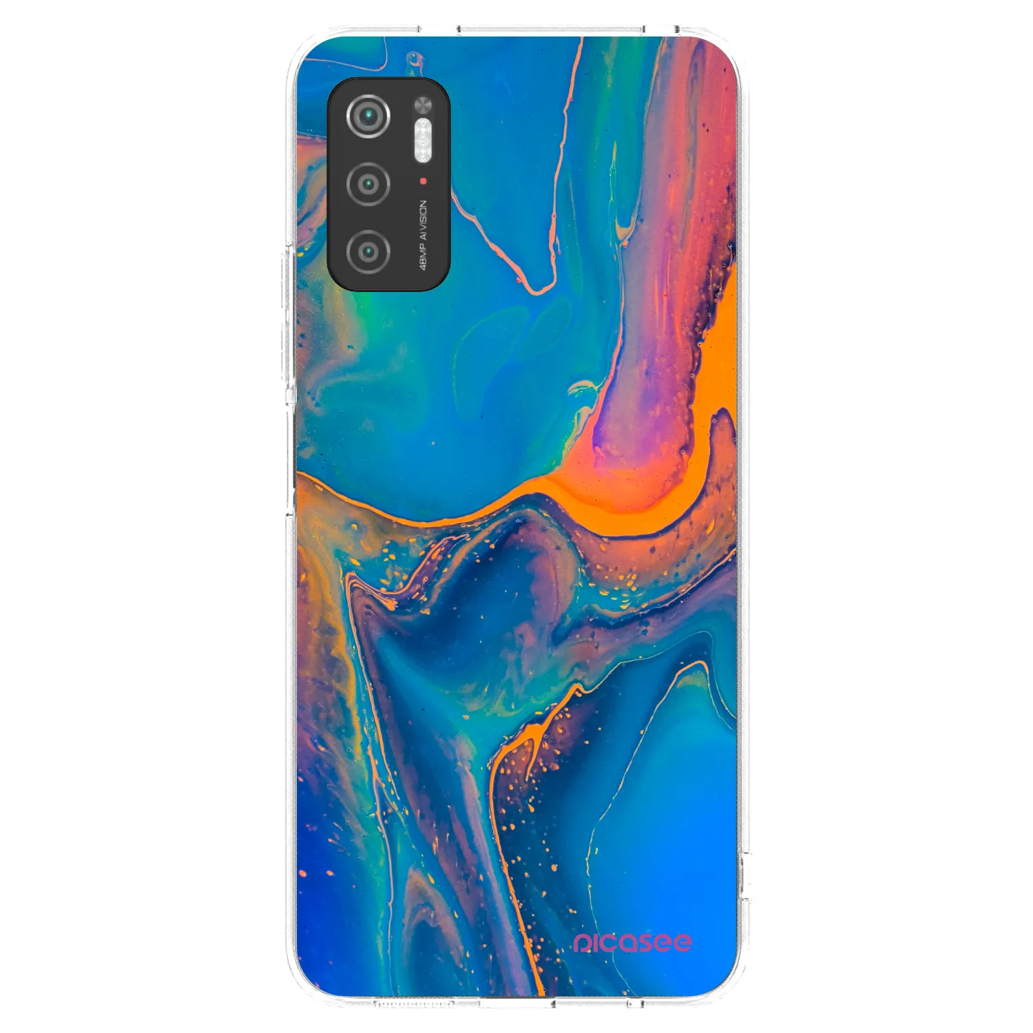 Picasee silikonska prozirna maskica za Xiaomi Poco M3 Pro 5G - Rainbow