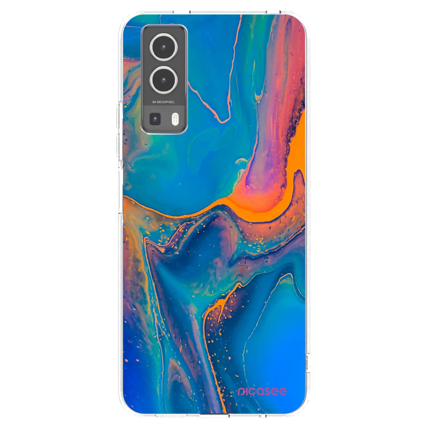 Picasee silikonska prozirna maskica za Vivo Y72 5G - Rainbow