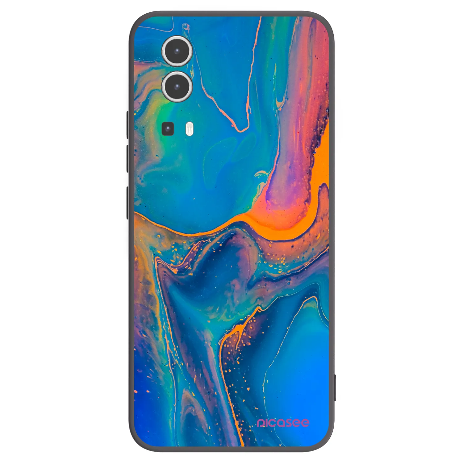 Picasee crna silikonska maskica za Vivo Y72 5G - Rainbow