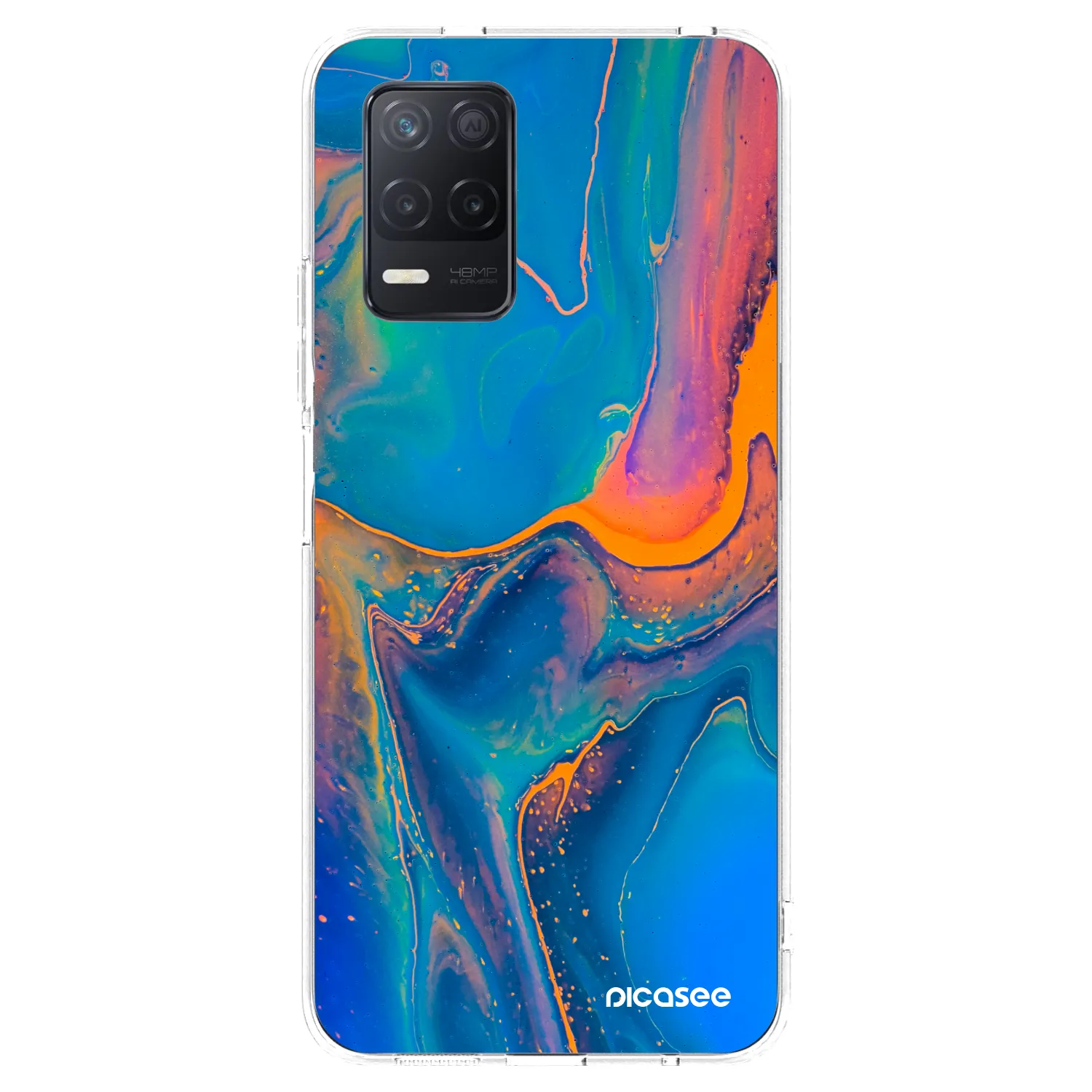Picasee silikonska prozirna maskica za Realme 8 5G - Rainbow