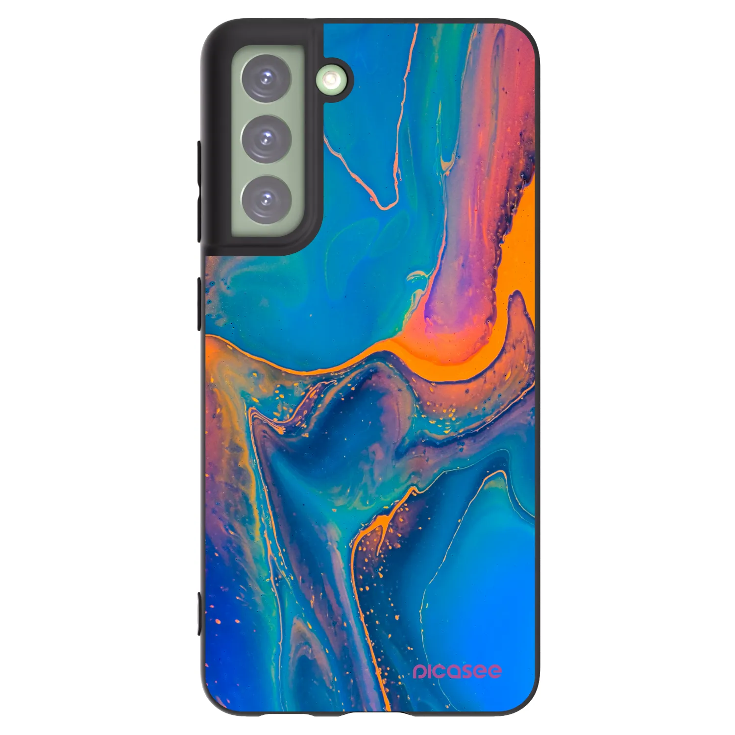 Picasee crna silikonska maskica za Samsung Galaxy S21 FE 5G - Rainbow