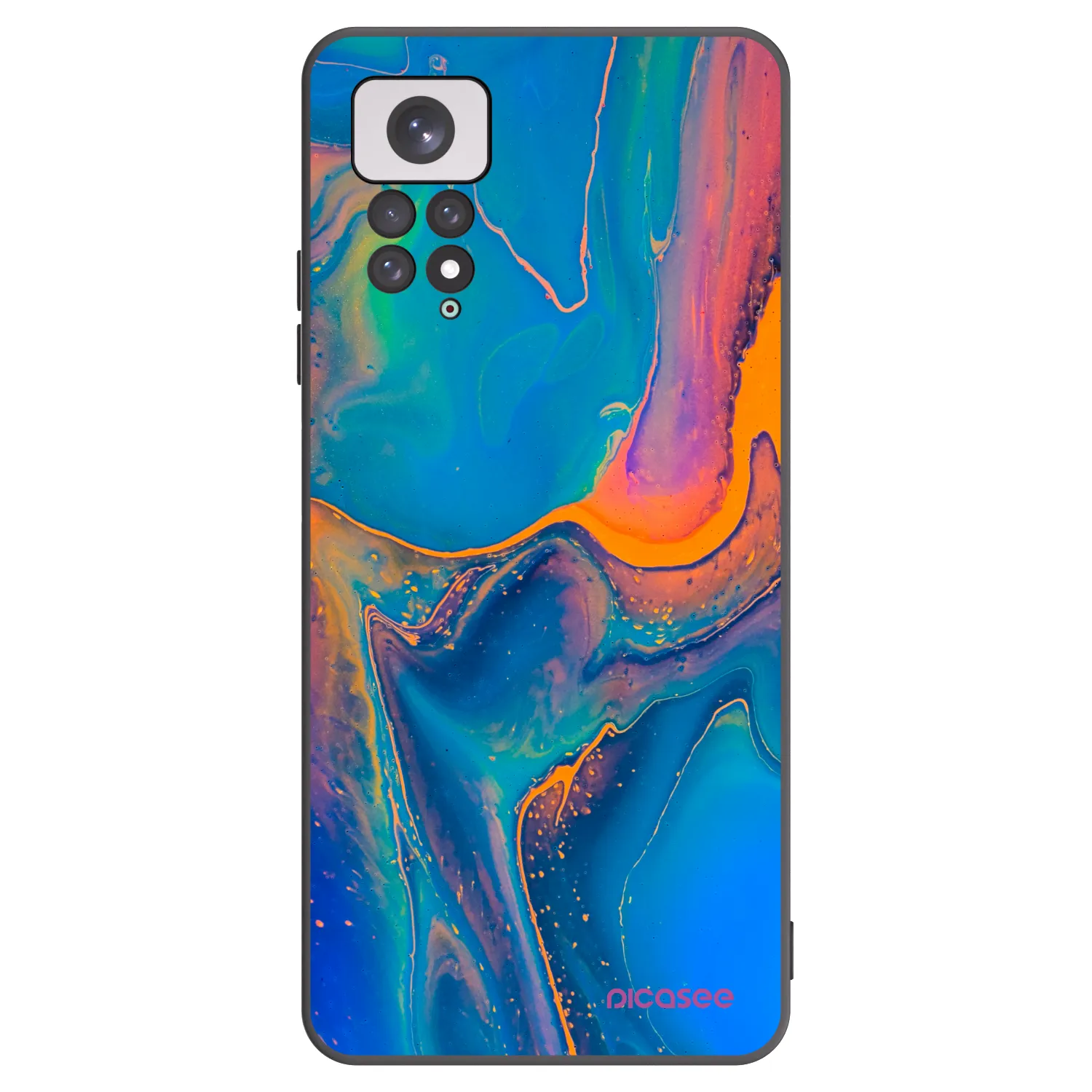 Picasee crna silikonska maskica za Xiaomi Redmi Note 11 - Rainbow
