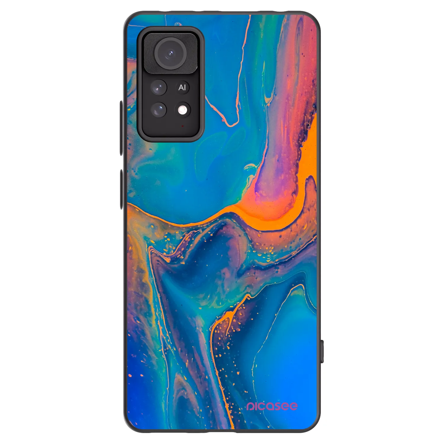 Picasee crna silikonska maskica za Xiaomi Redmi Note 11 Pro 5G - Rainbow