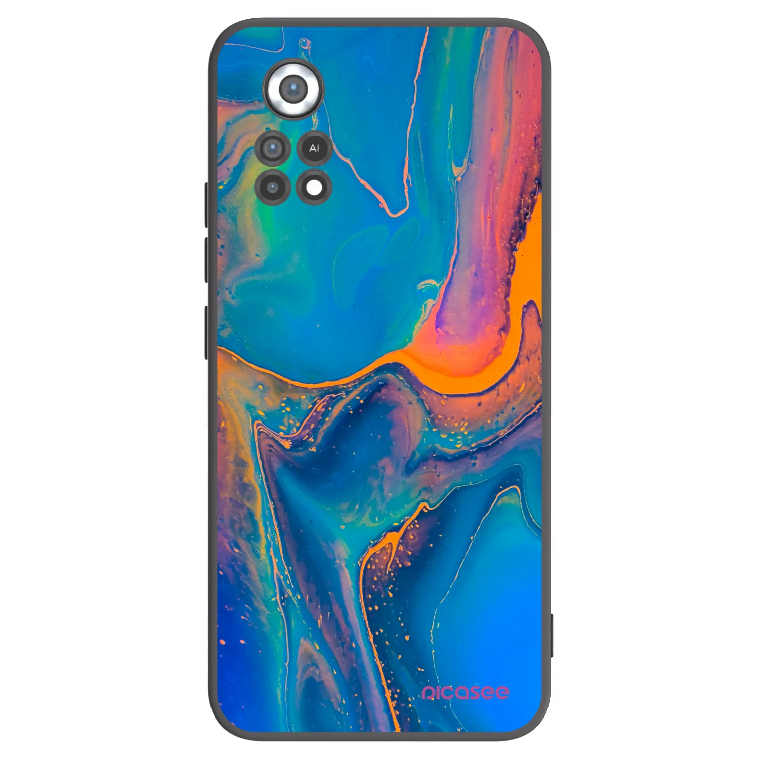 Picasee crna silikonska maskica za Xiaomi Poco X4 Pro 5G - Rainbow