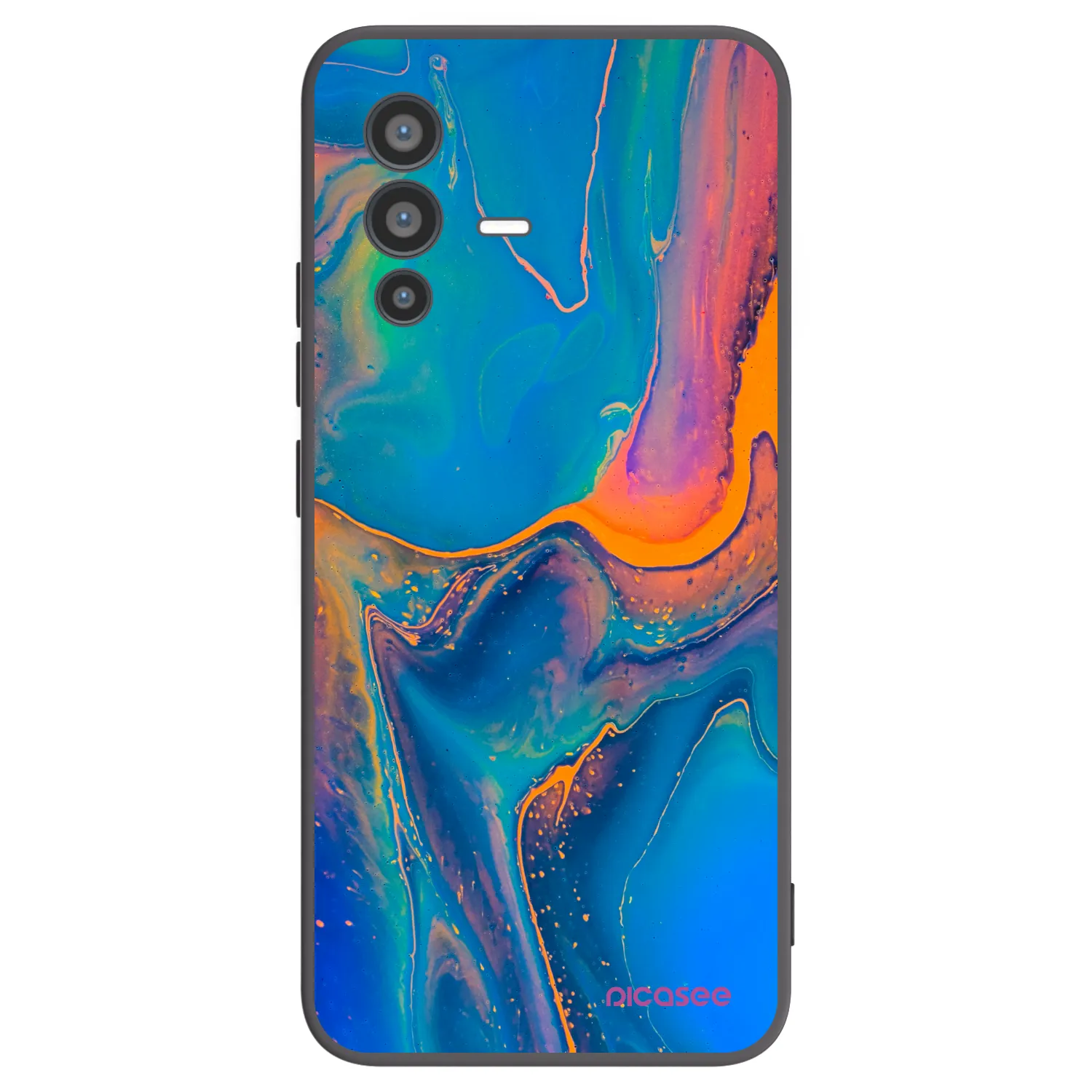 Picasee crna silikonska maskica za Vivo V23 5G - Rainbow