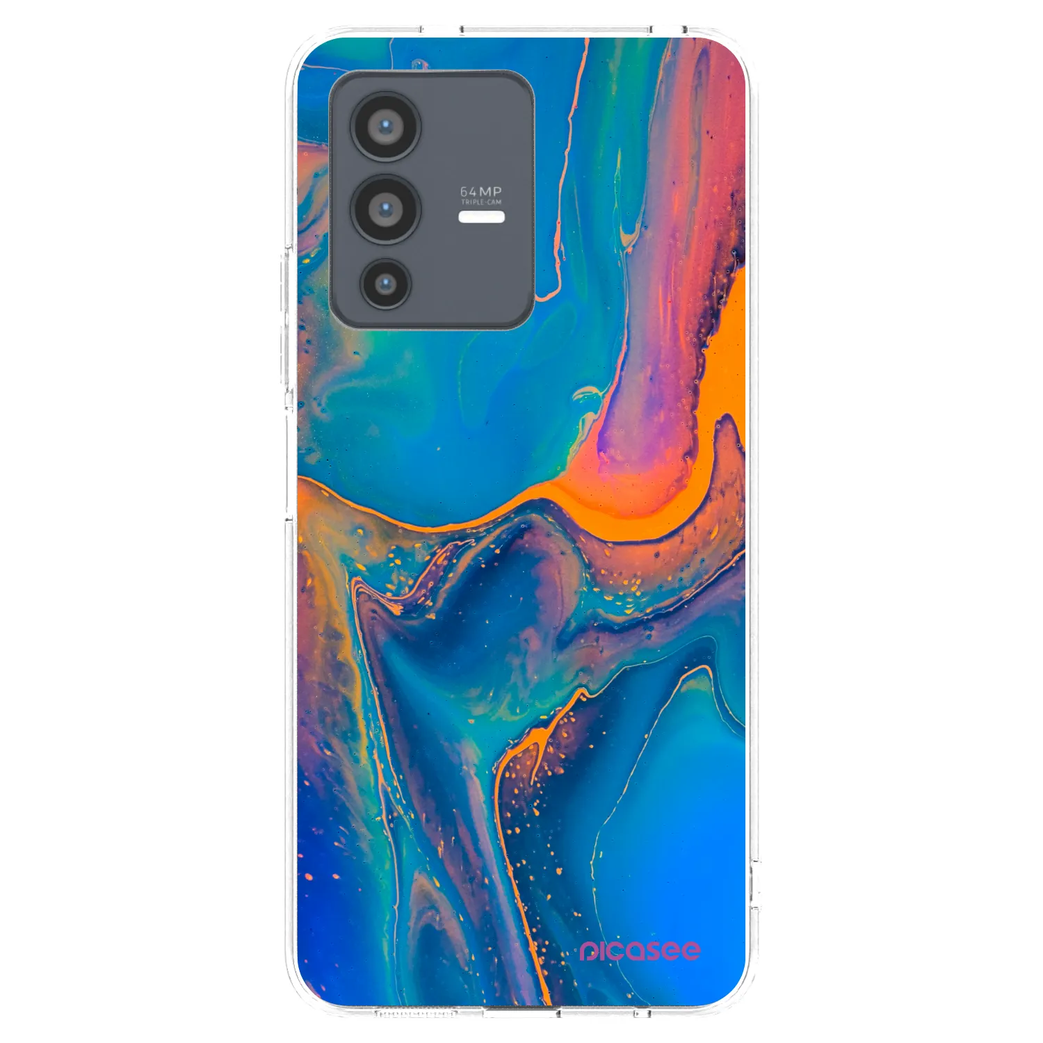Picasee silikonska prozirna maskica za Vivo V23 5G - Rainbow