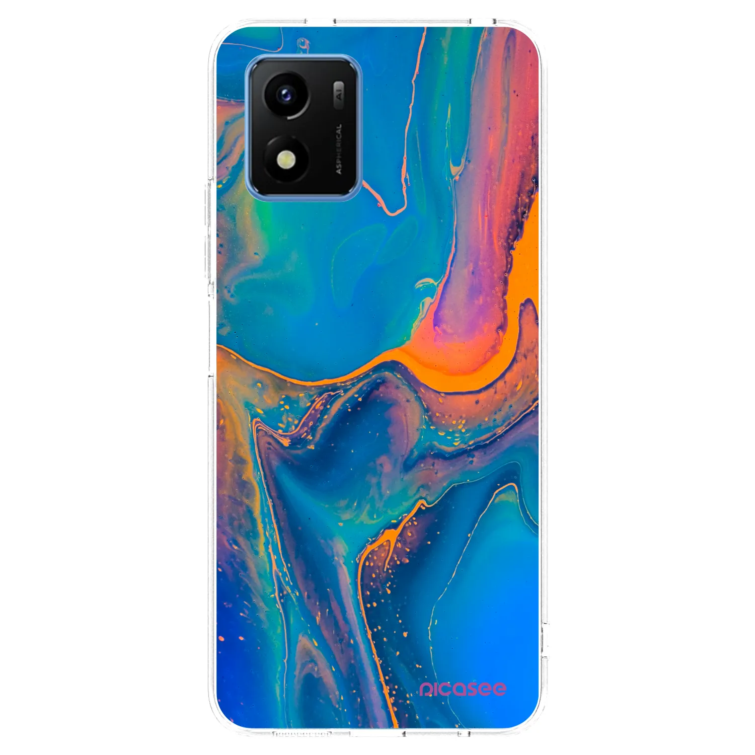 Picasee silikonska prozirna maskica za Vivo Y01 - Rainbow