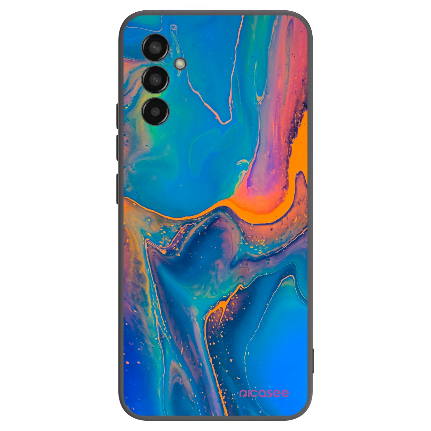 Picasee crna silikonska maskica za Samsung Galaxy M13 M135F - Rainbow