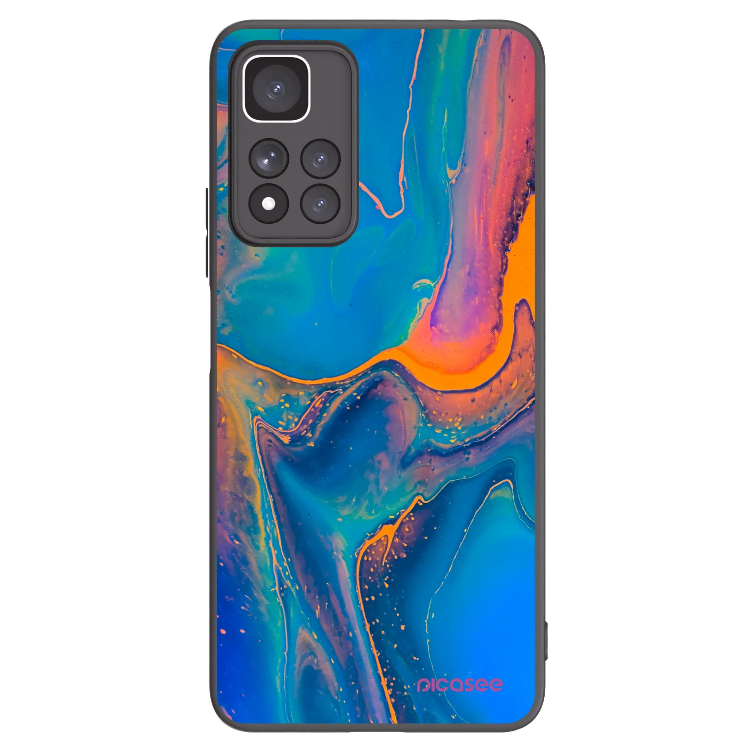 Picasee crna silikonska maskica za Xiaomi Redmi Note 11 Pro+ 5G - Rainbow