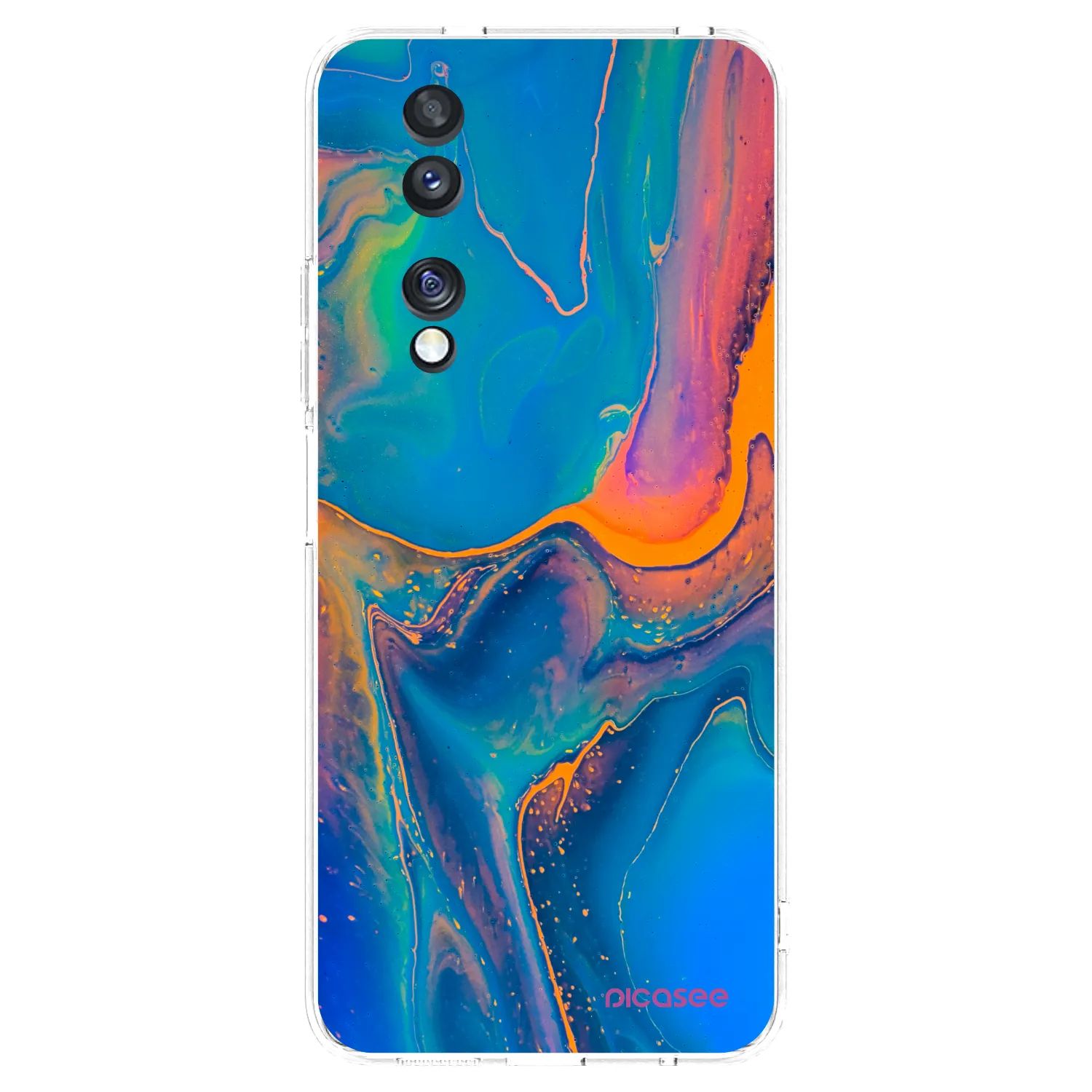 Picasee silikonska prozirna maskica za Honor 70 - Rainbow