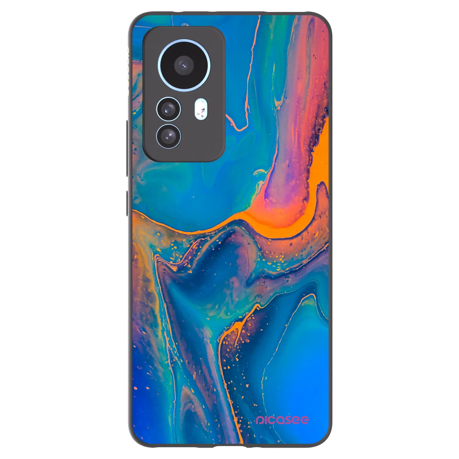 Picasee crna silikonska maskica za Xiaomi 12T - Rainbow