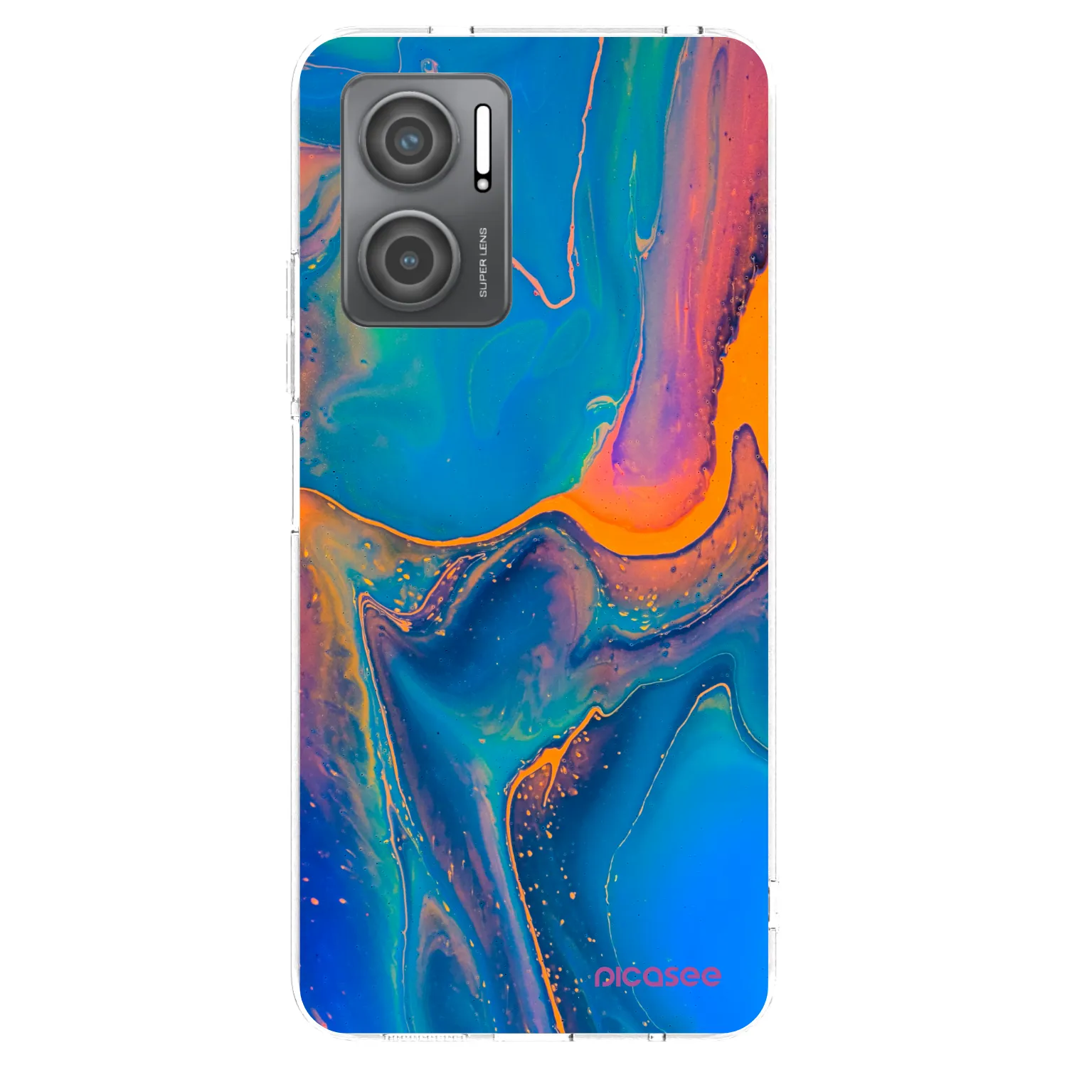 Picasee silikonska prozirna maskica za Xiaomi Redmi 10 5G - Rainbow