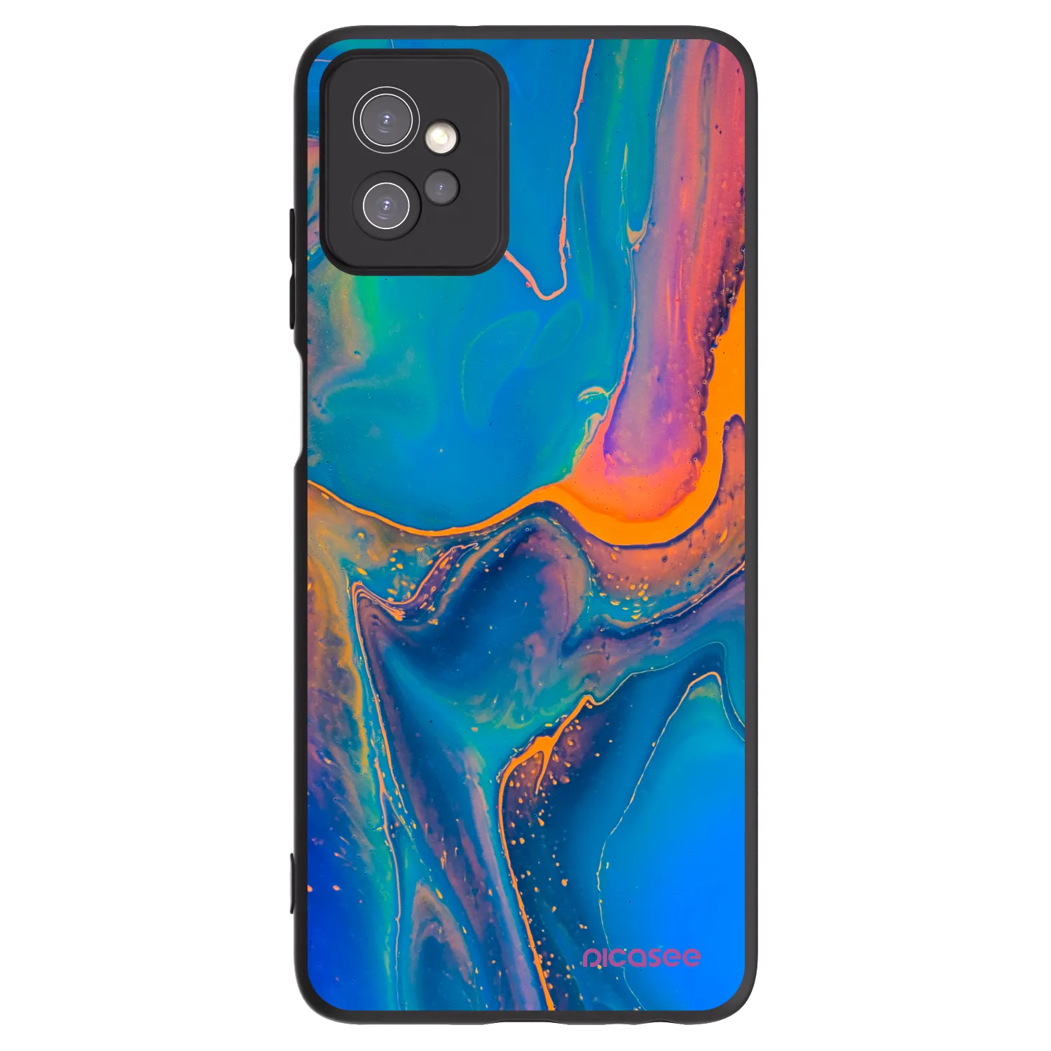 Picasee crna silikonska maskica za Motorola Moto G32 - Rainbow