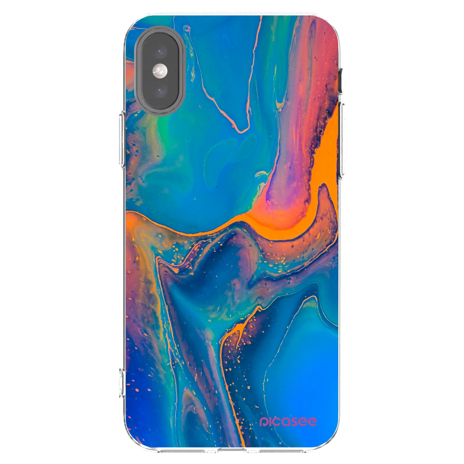 Picasee silikonska prozirna maskica za Apple iPhone X/XS - Rainbow