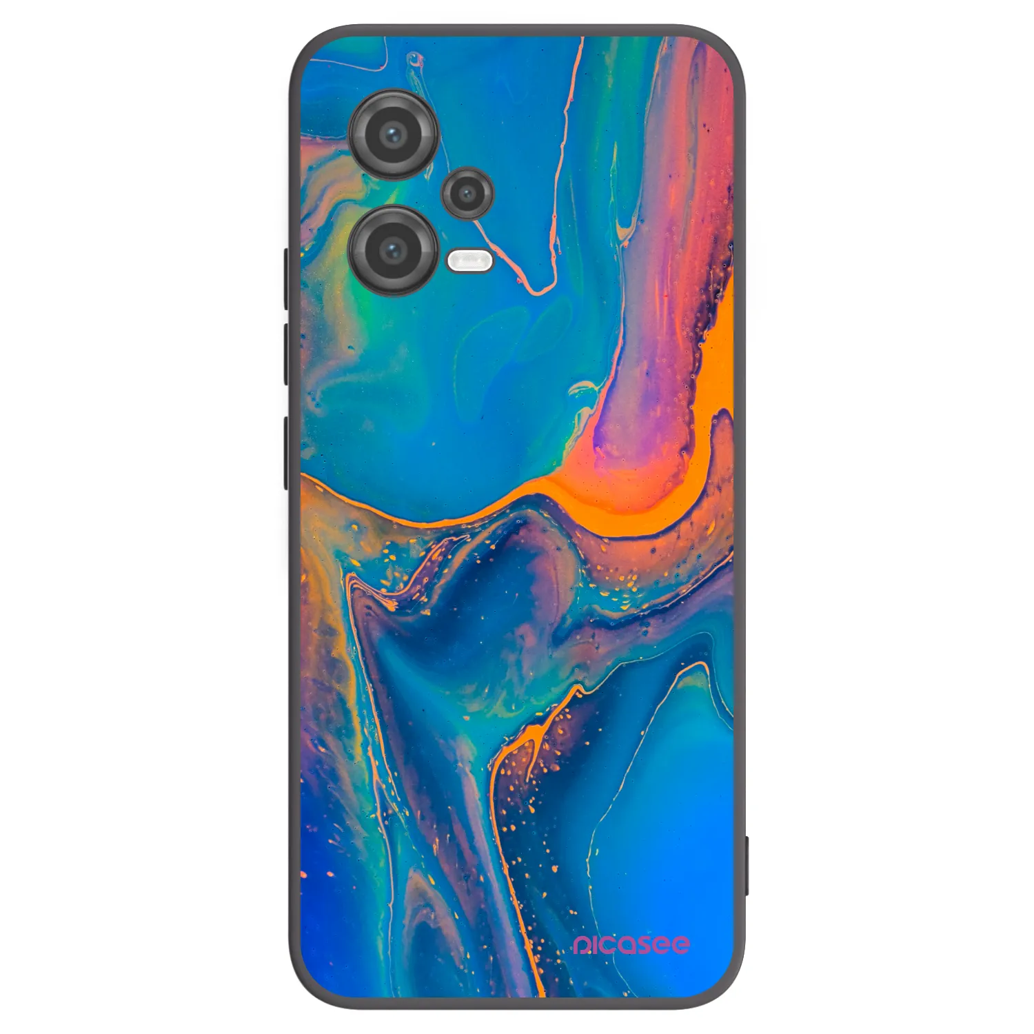 Picasee crna silikonska maskica za Xiaomi Poco X5 - Rainbow