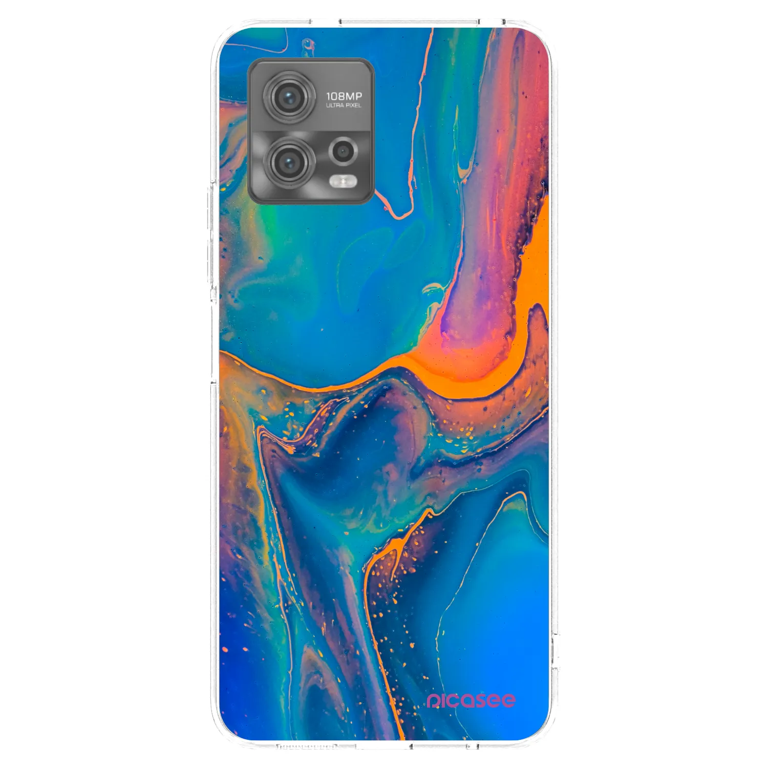 Picasee silikonska prozirna maskica za Motorola Moto G72 - Rainbow