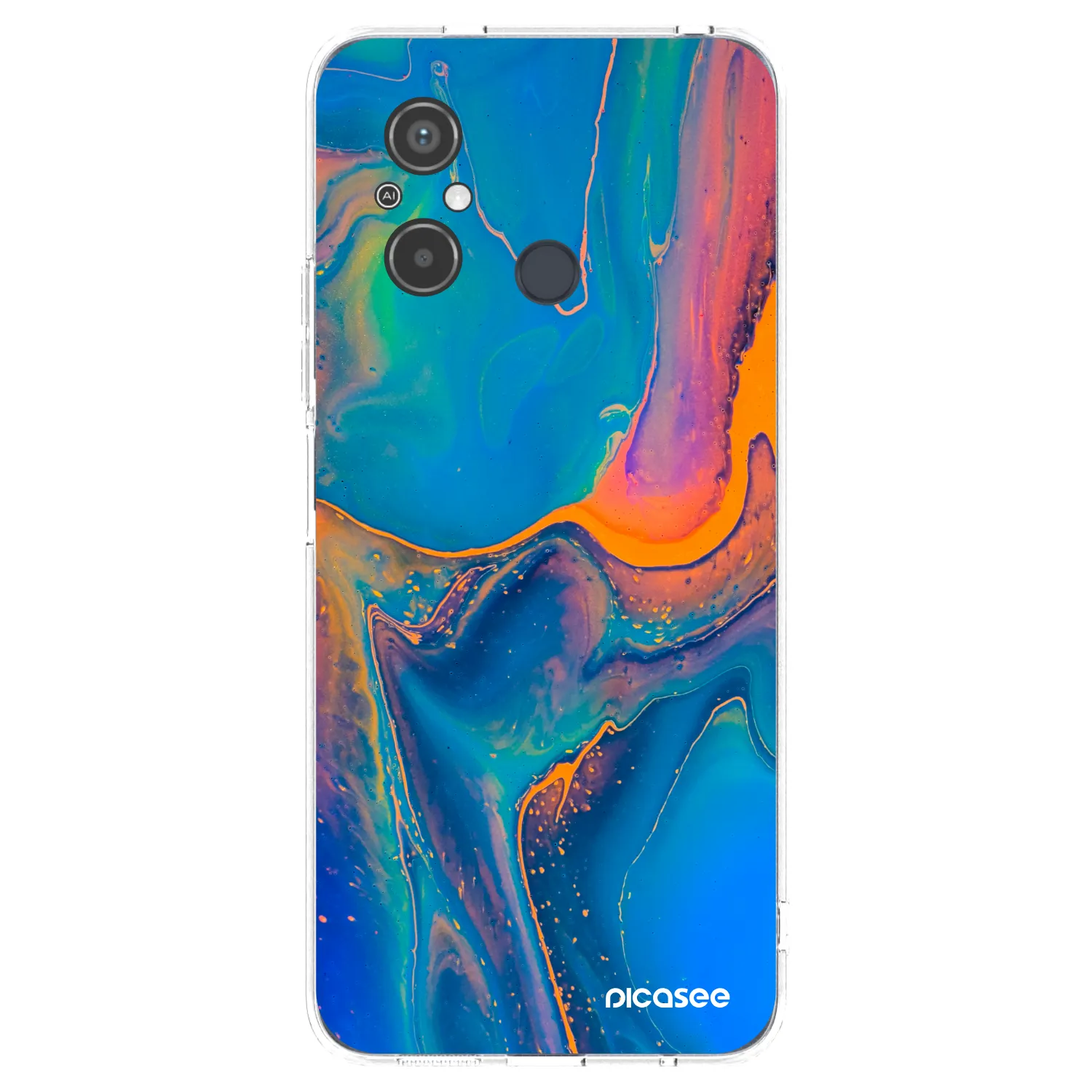 Picasee silikonska prozirna maskica za Xiaomi Redmi 12C - Rainbow