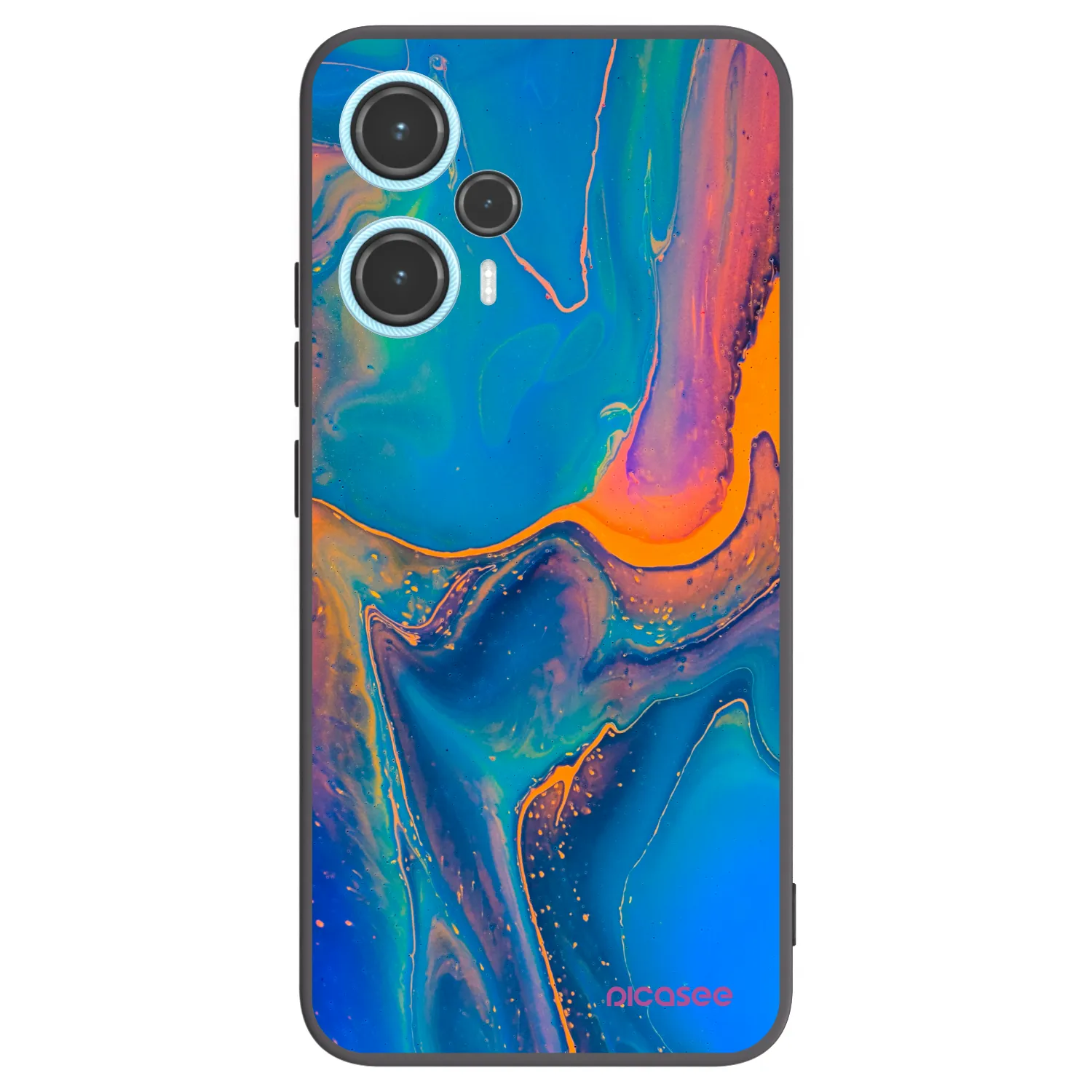 Picasee crna silikonska maskica za Xiaomi Poco F5 - Rainbow