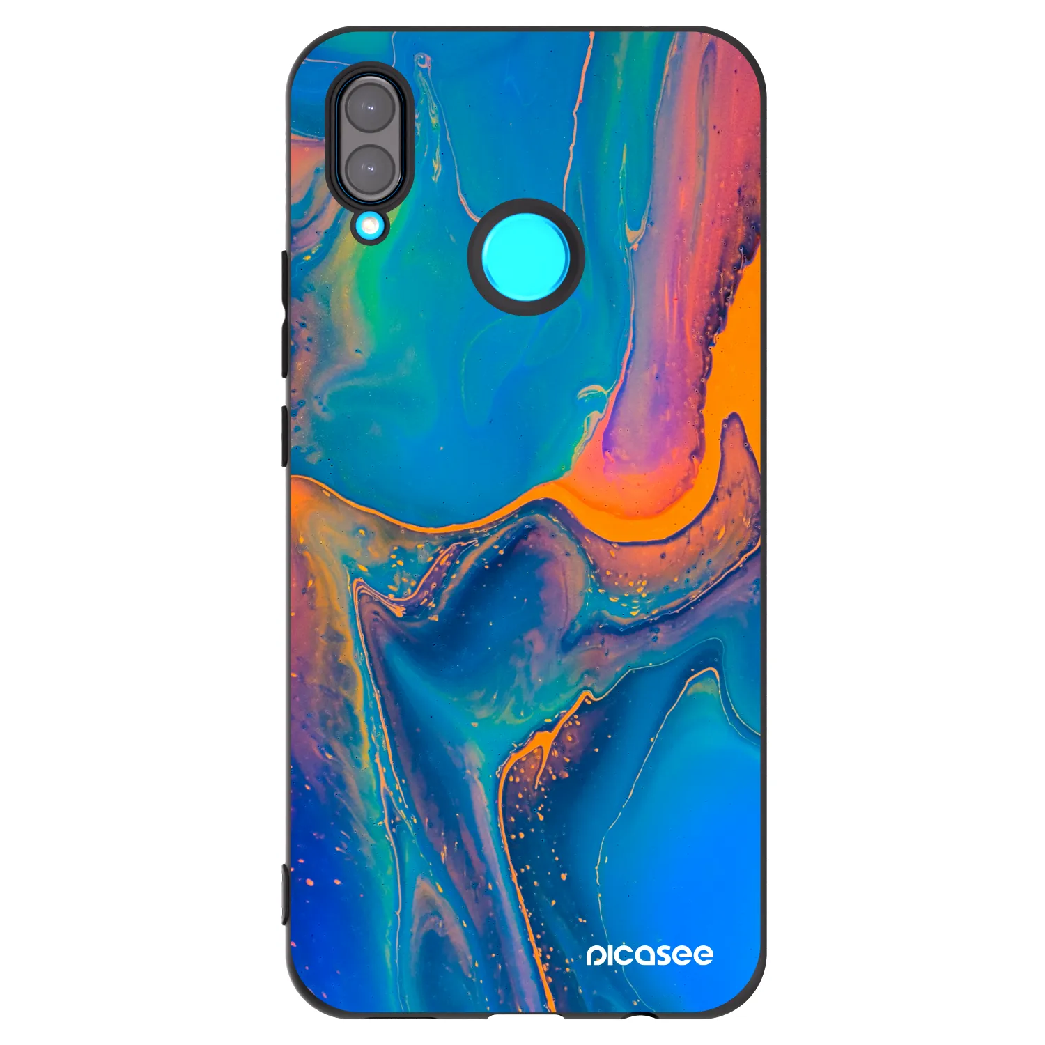 Picasee crna silikonska maskica za Huawei Nova 3i - Rainbow