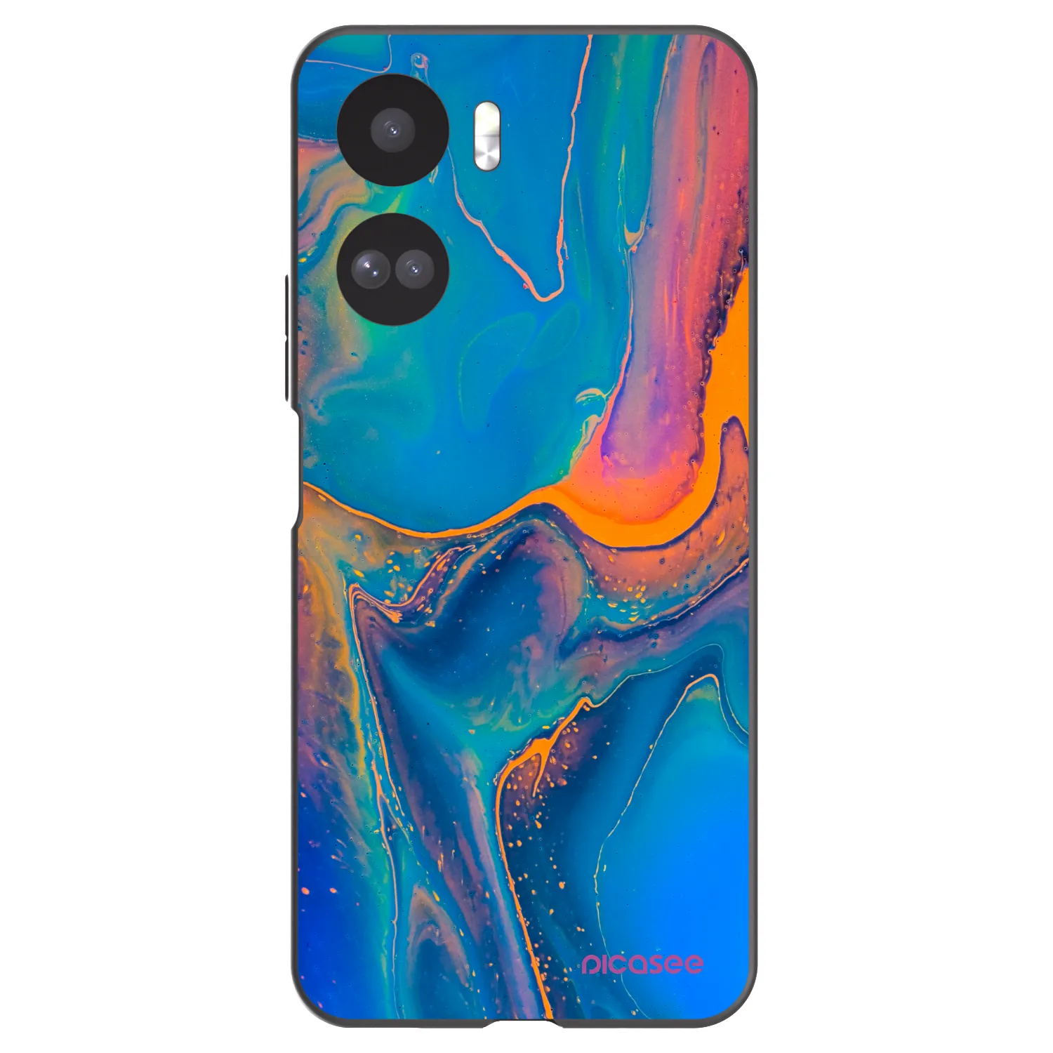 Picasee crna silikonska maskica za Honor 90 Lite 5G - Rainbow