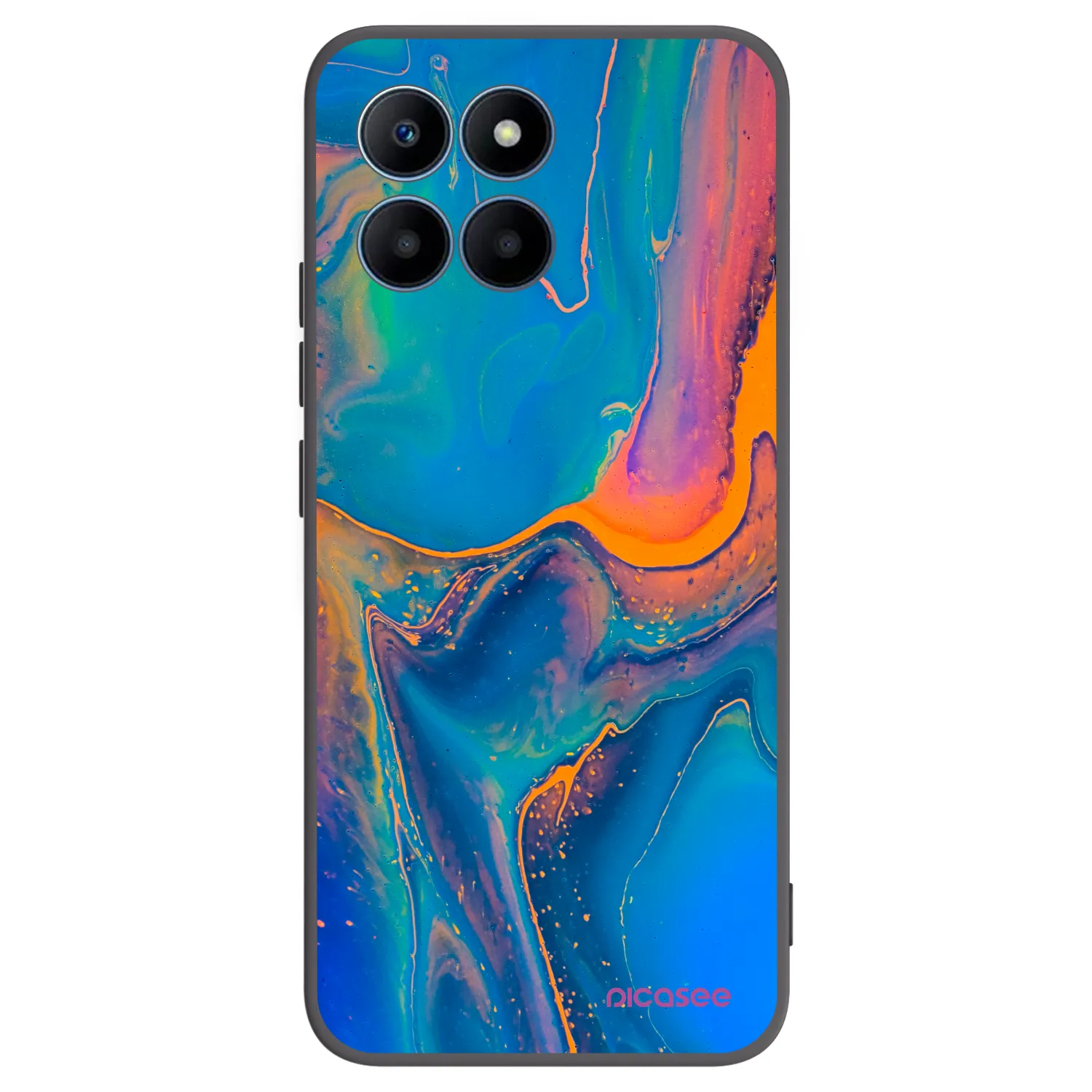 Picasee crna silikonska maskica za Honor 70 Lite - Rainbow