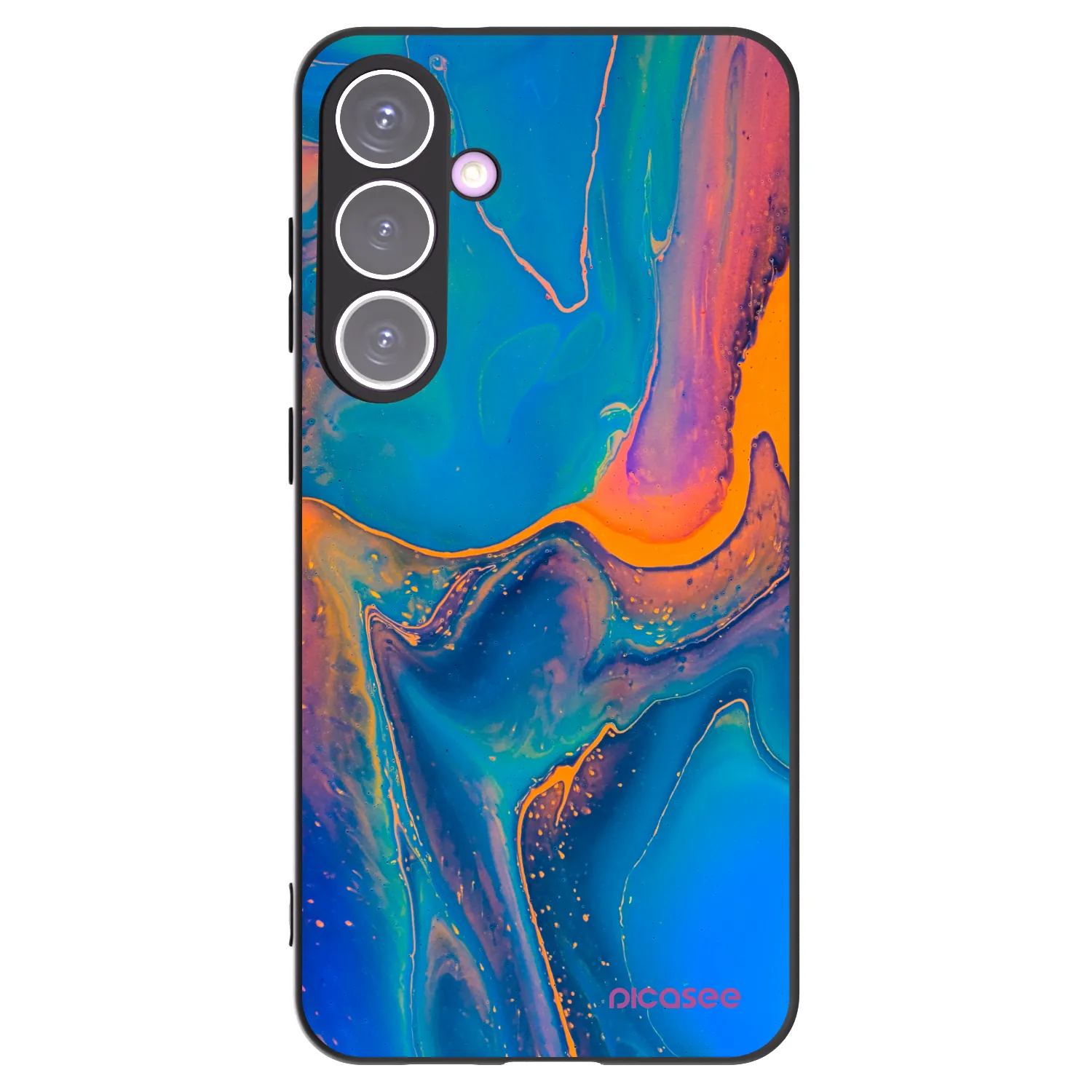 Picasee crna silikonska maskica za Samsung Galaxy S24+ S926B 5G - Rainbow