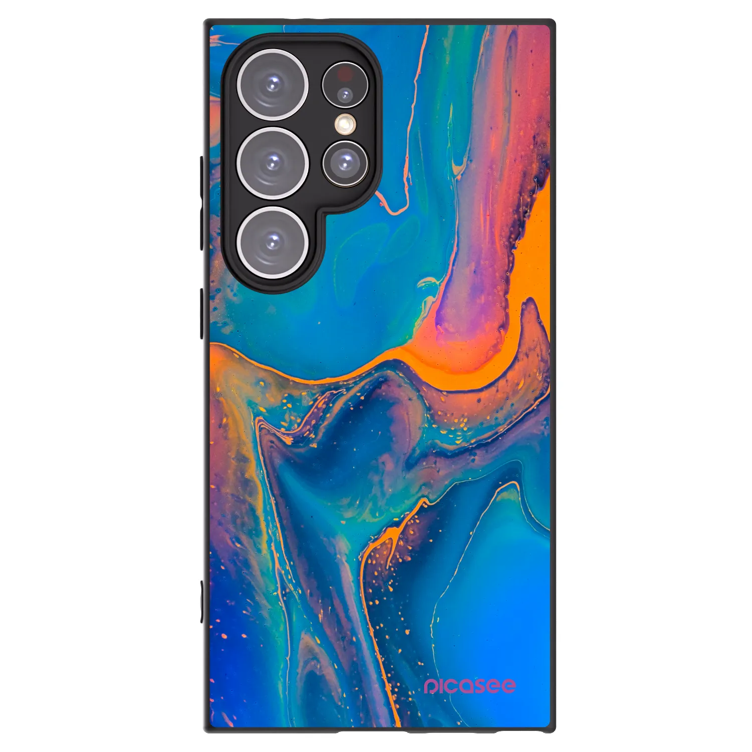 Picasee crna silikonska maskica za Samsung Galaxy S24 Ultra S928B 5G - Rainbow