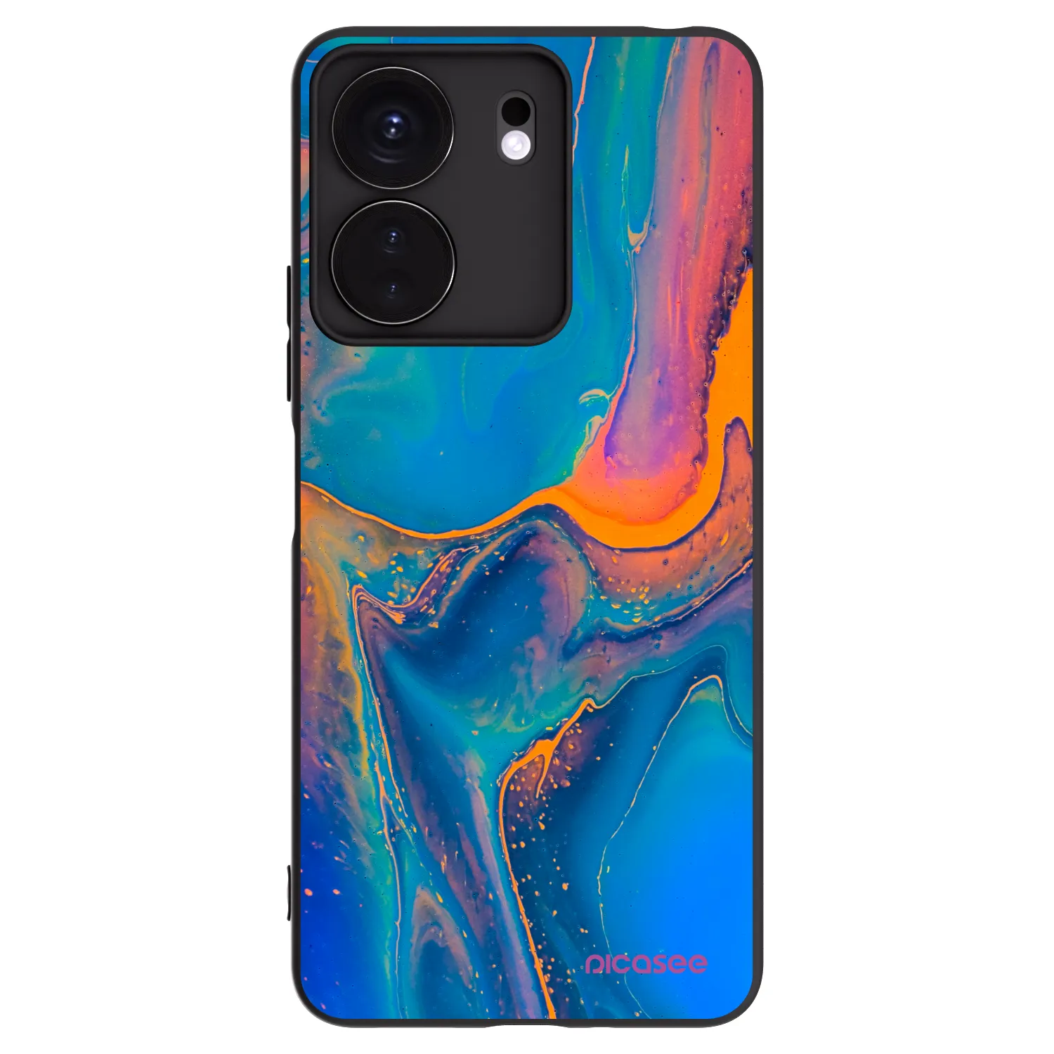 Picasee crna silikonska maskica za Xiaomi Redmi 13C 4G - Rainbow